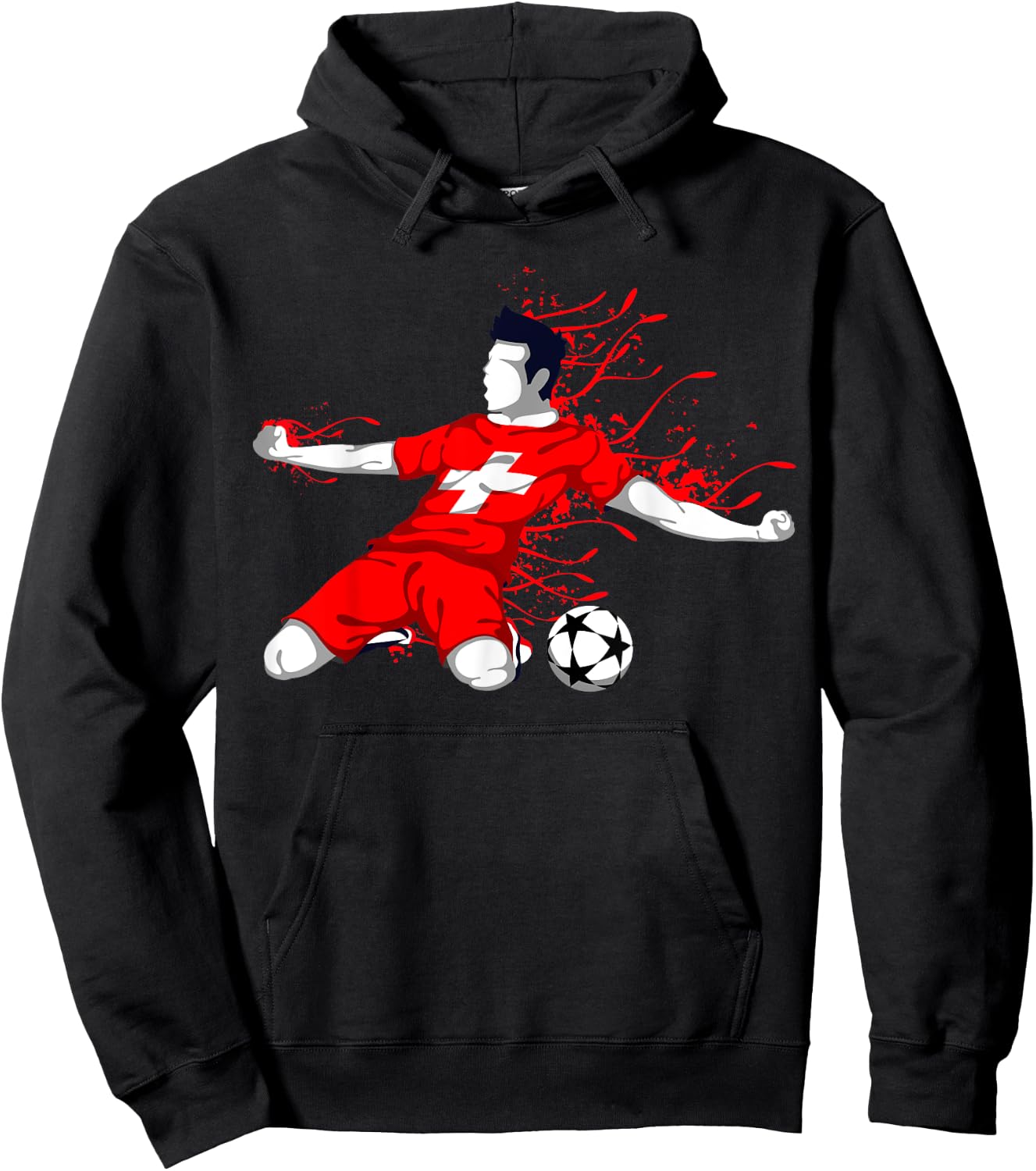 Switzerland Football Fans Jersey Swiss Soccer Lovers Sport Hoodie - Hoodie | Black