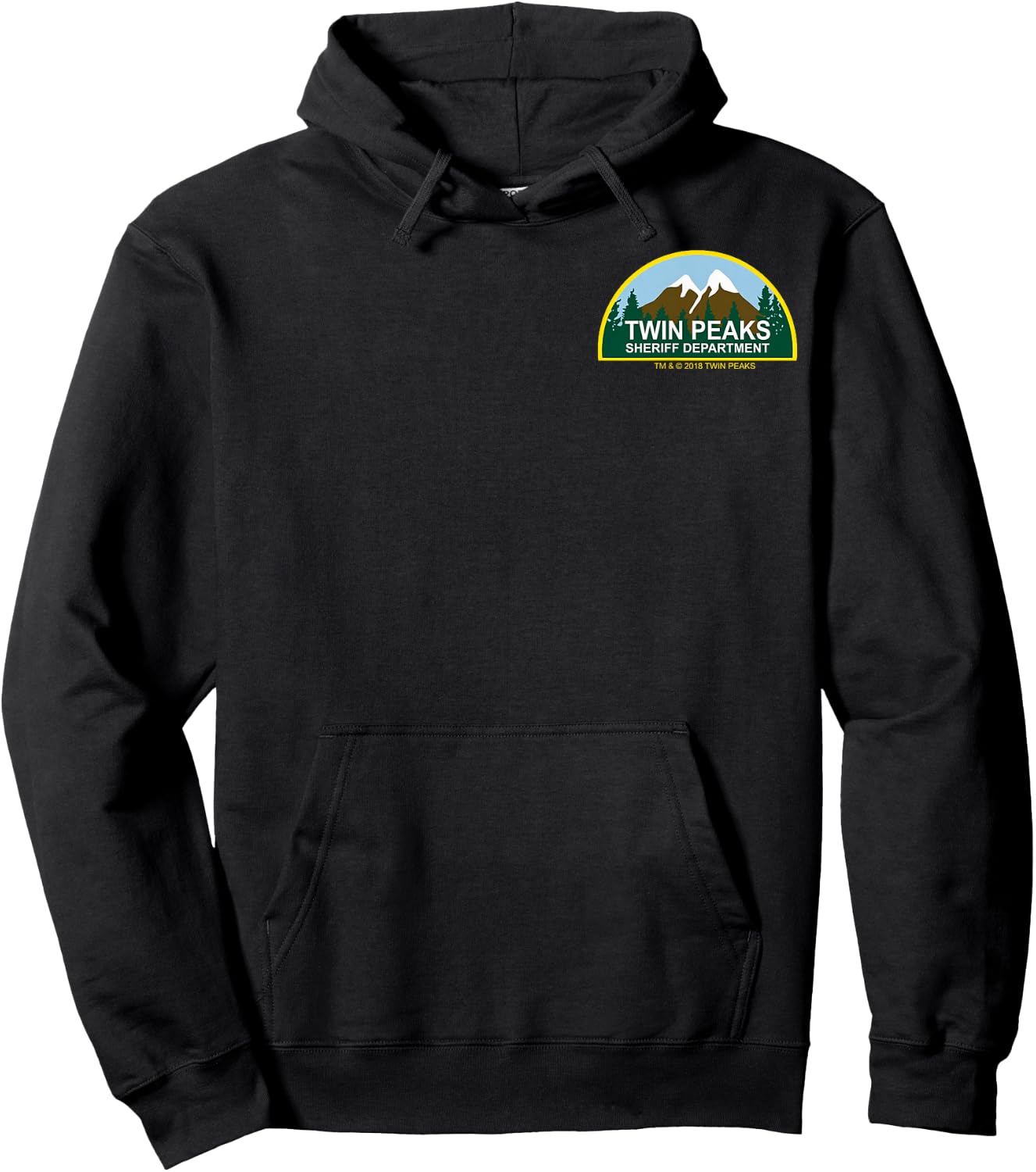 Twin Peaks Retro Sheriff Department Pocket Badge Hoodie - Hoodie | Black