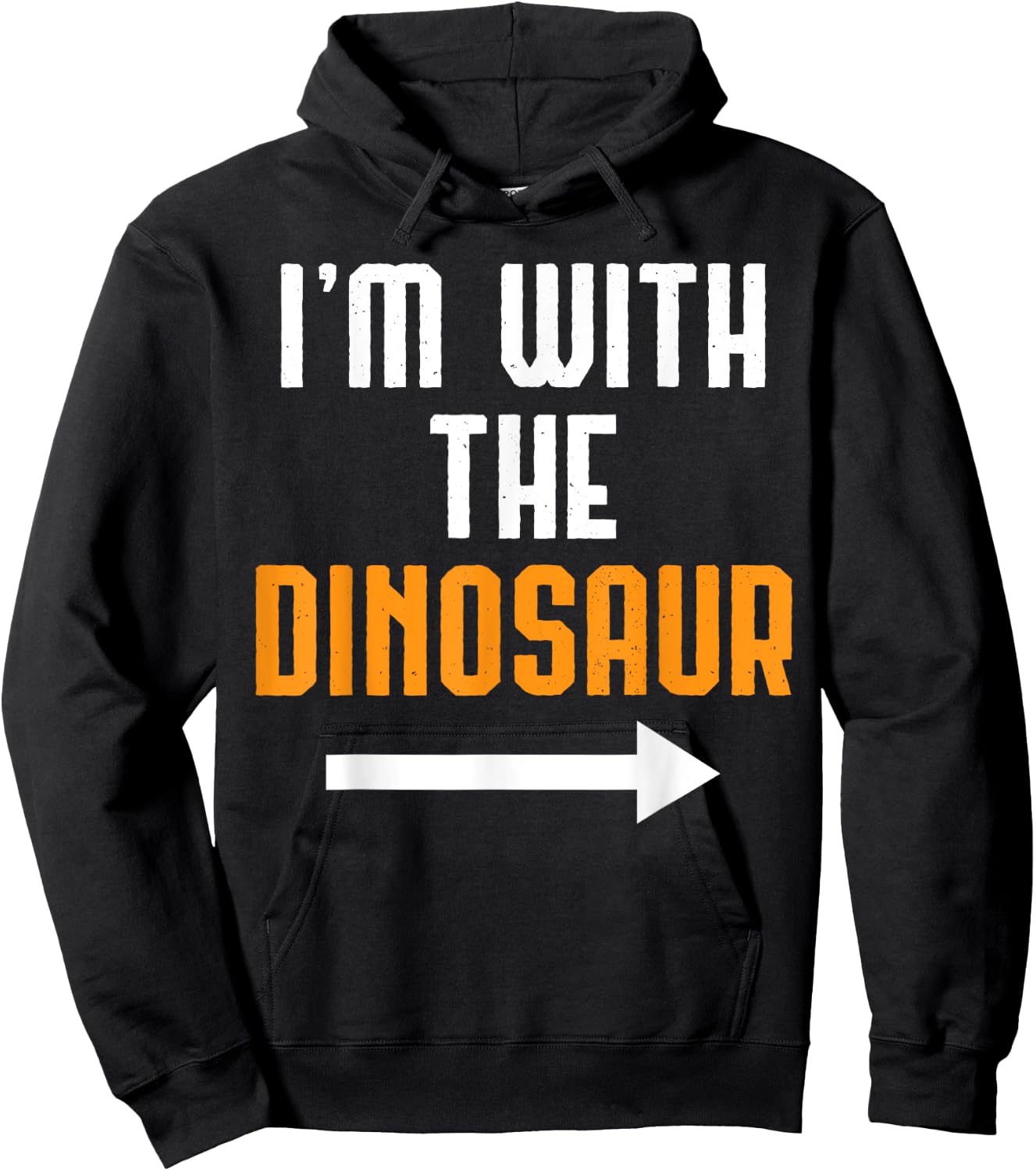 I'm With The Dinosaur Shirt Costume Funny Halloween Couple Hoodie - Hoodie | Black