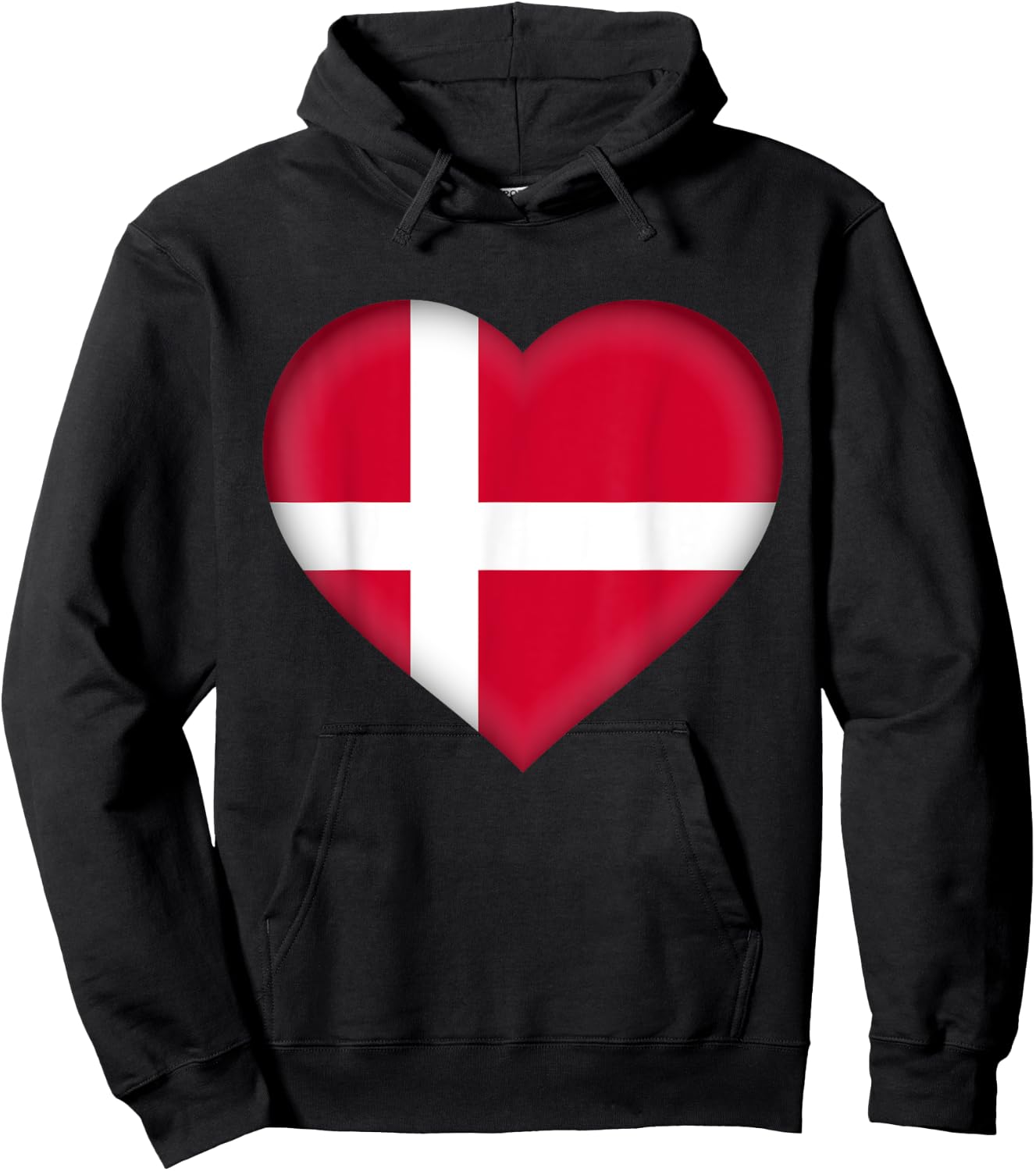I Love Denmark | Danish Flag Heart Outfit Hoodie - Hoodie | Black