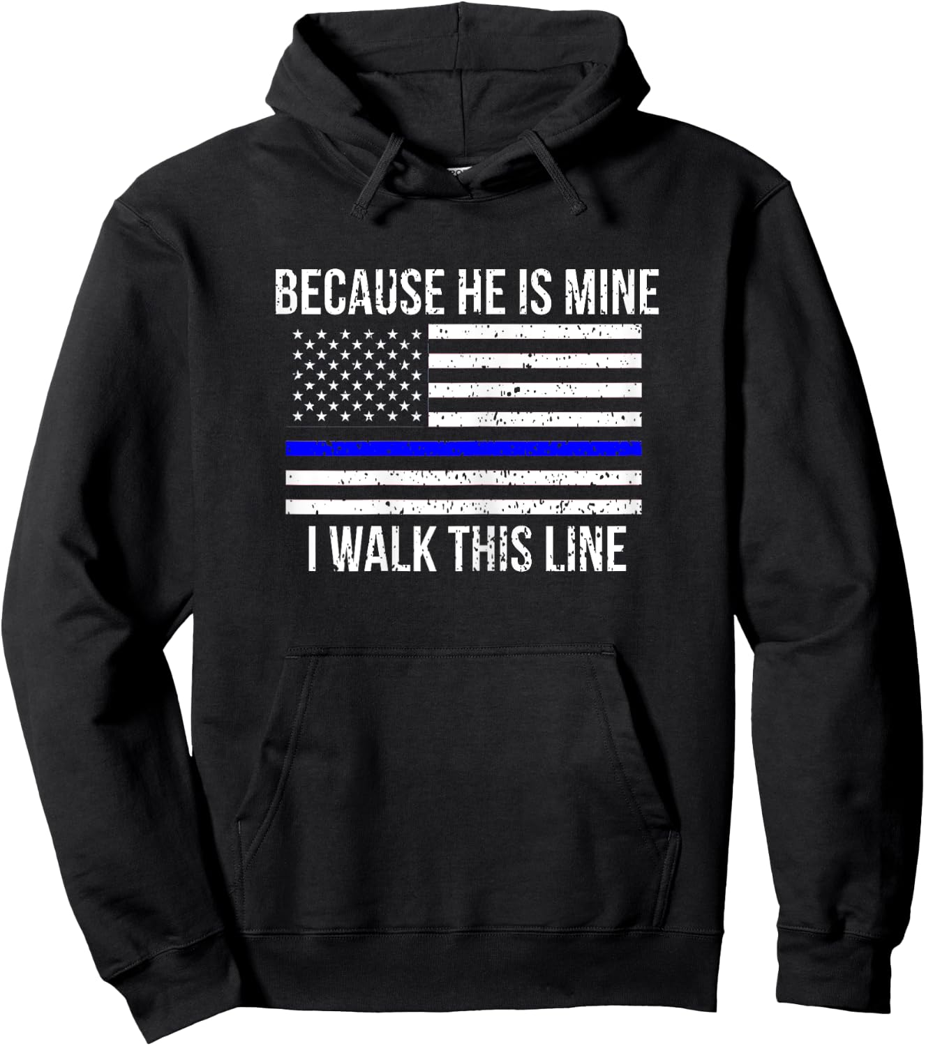 American Flag Police Officer Wife Gift Shirt Girlfriend Hoodie - Hoodie | Black