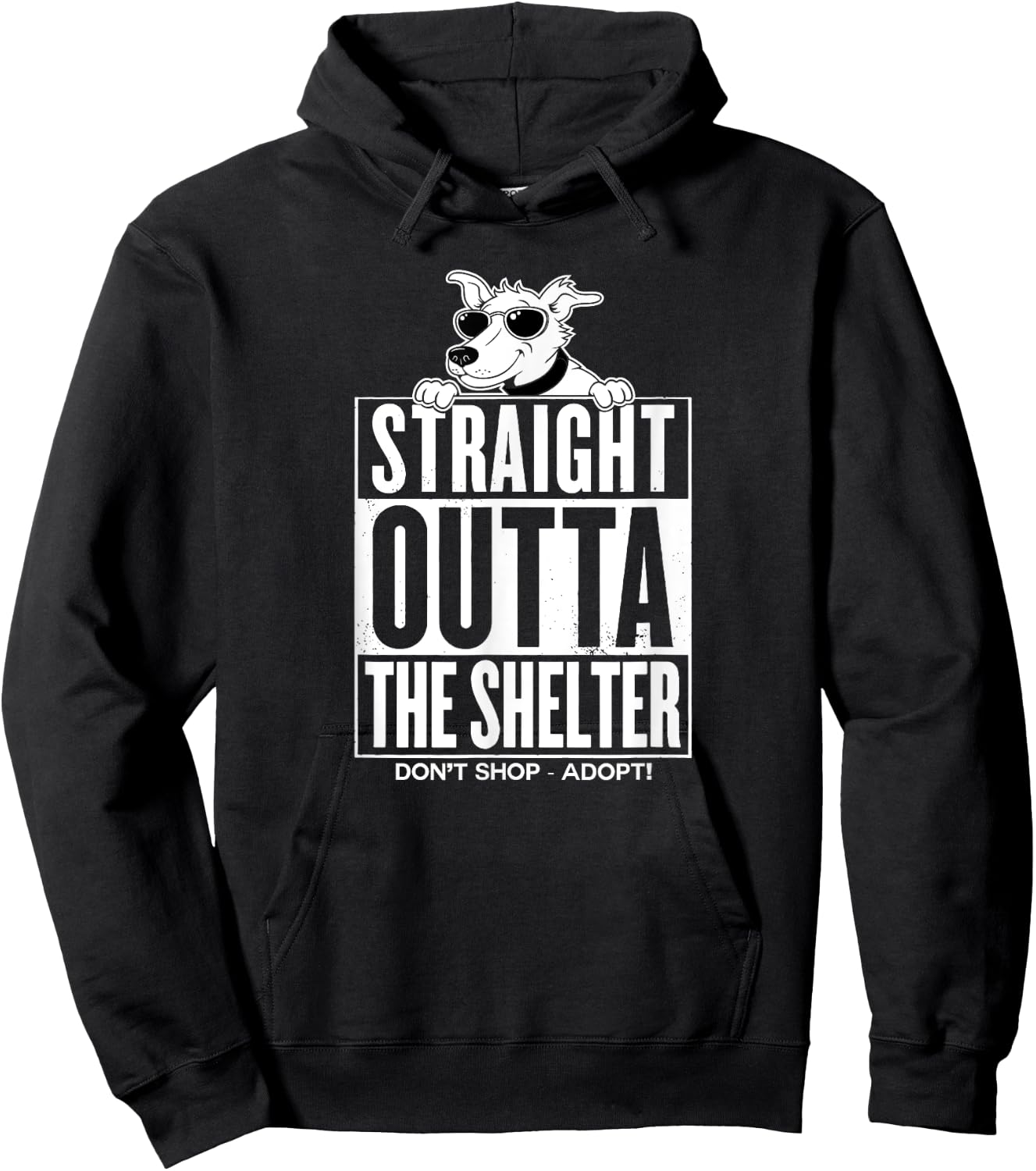 Shelter Dog Straight Outta the Shelter Women Kids Hoodie - Hoodie | Black