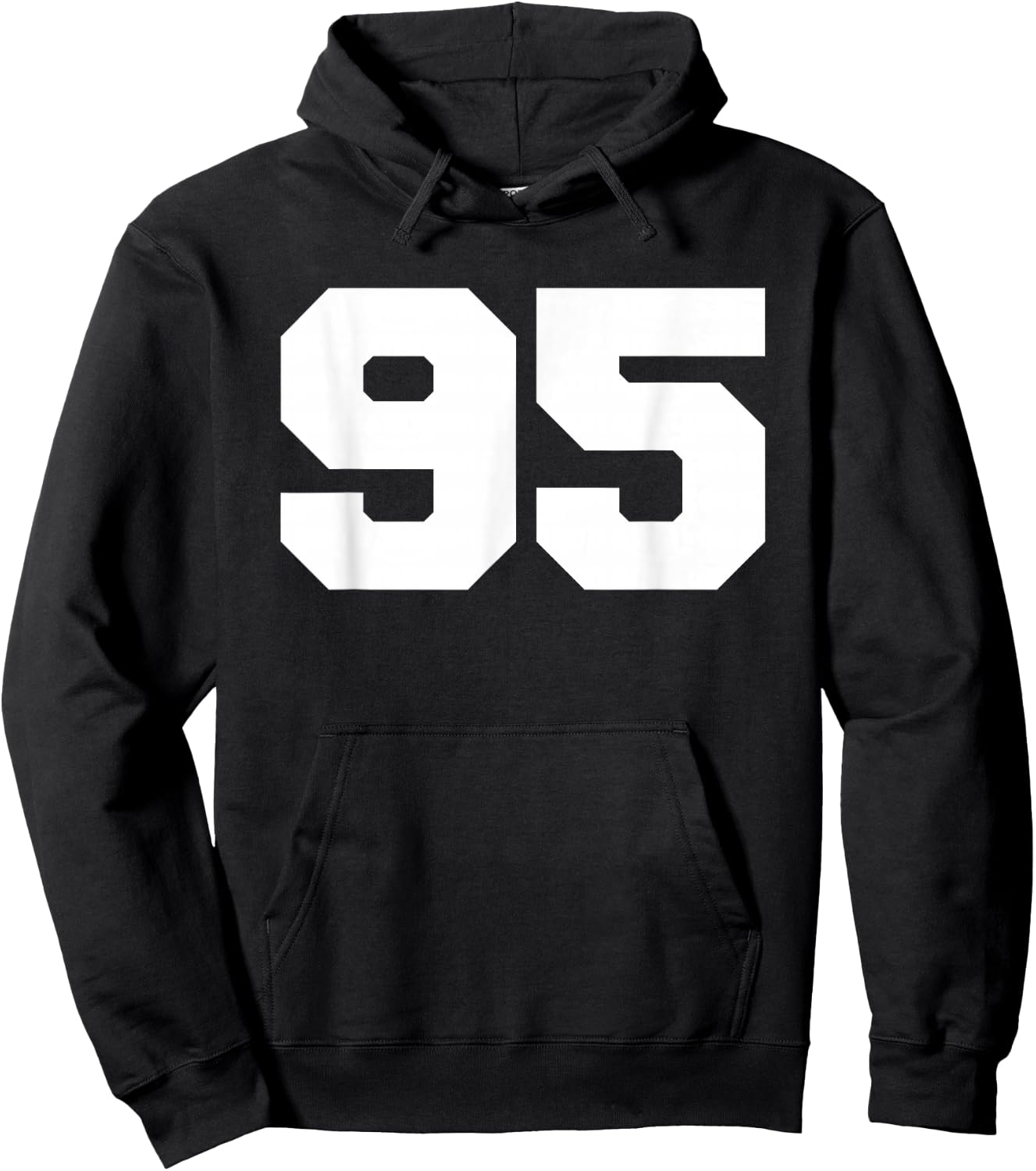 Number 95 Sports Jersey Player #95 Fan FRONT Print Varsity Hoodie - Hoodie | Black