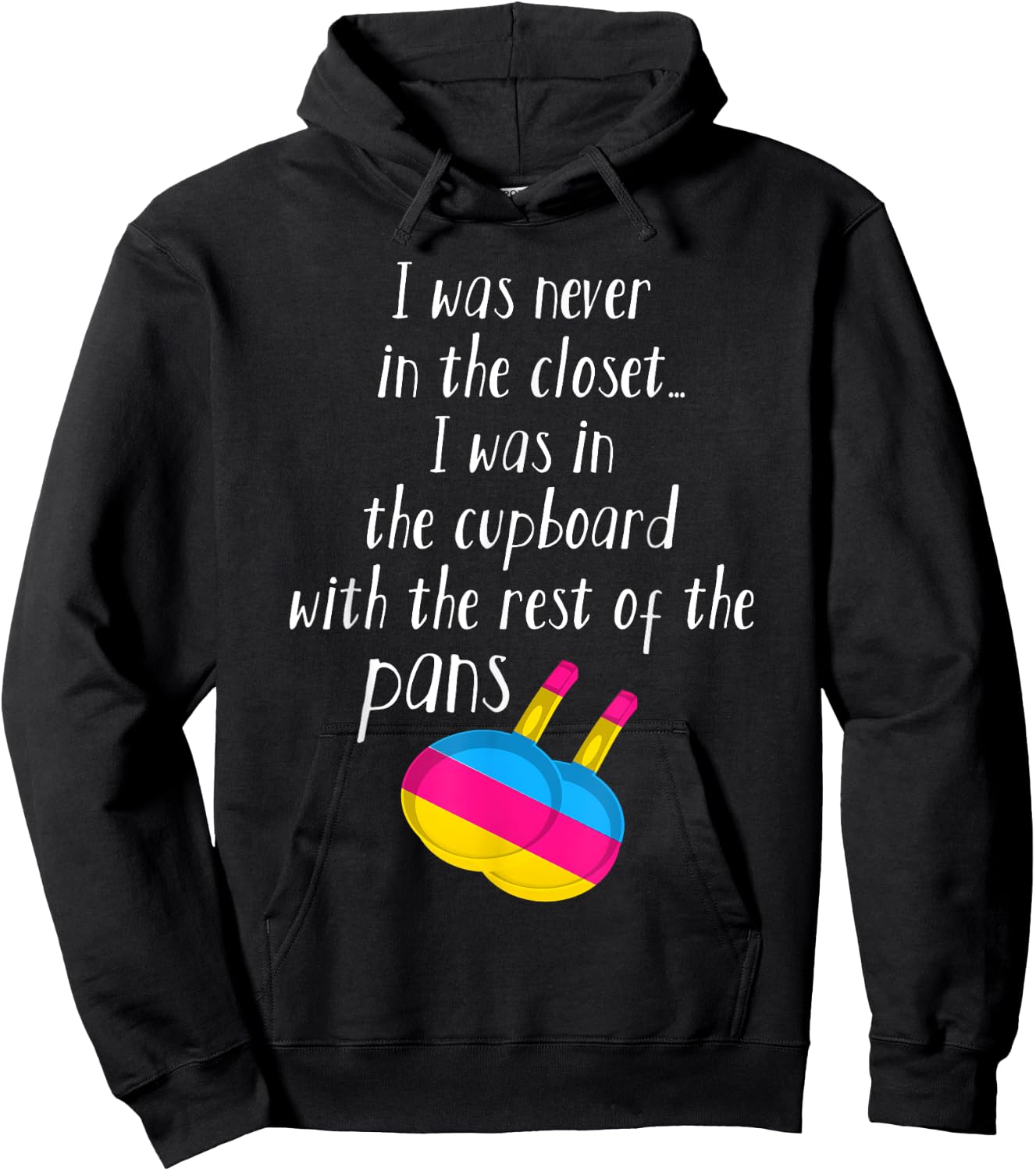 Pansexual Pan Meme Pun - I Was Never In The Closet Hoodie - Hoodie | Black