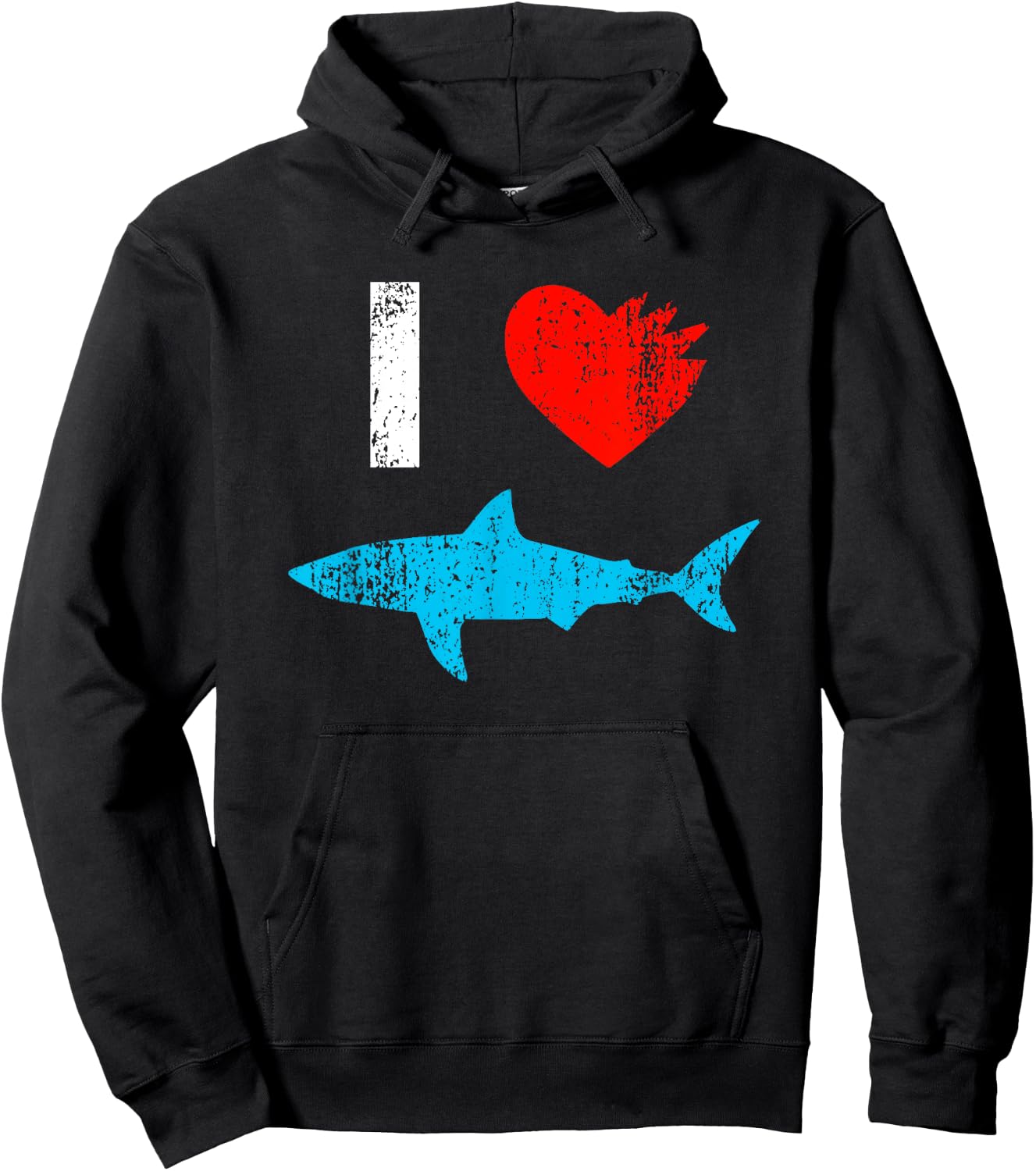 I Love Sharks Heart Bite - Marine Biology Shark Lover Gift Hoodie - Hoodie | Black