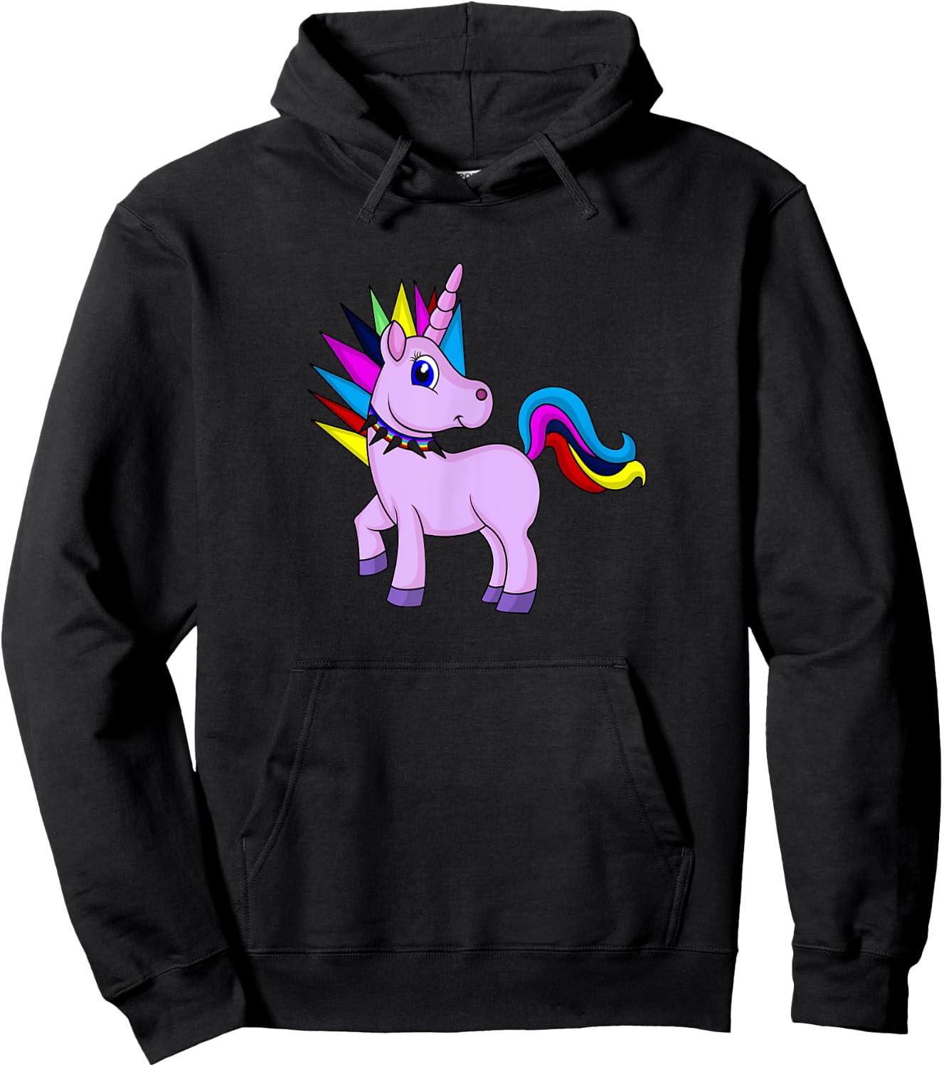 Unicorn Punk Rock Rebel I Cute & Funny Hoodie - Hoodie | Black