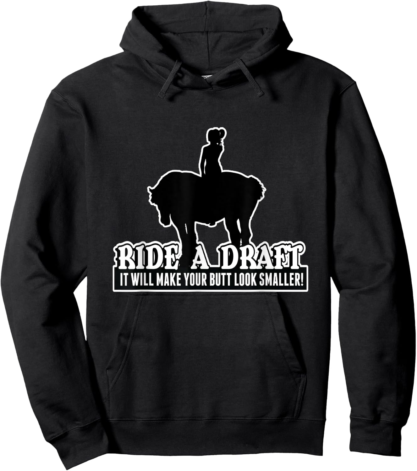Funny Ride a Draft Horse Riders Hoodie - Hoodie | Black