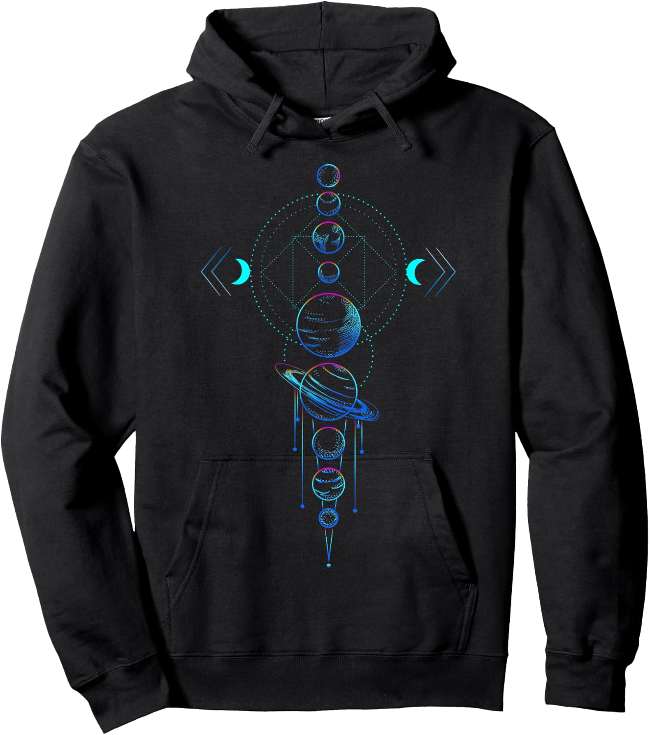 Sacred Geometry - Solar System Planets Shirt Hoodie - Hoodie | Black