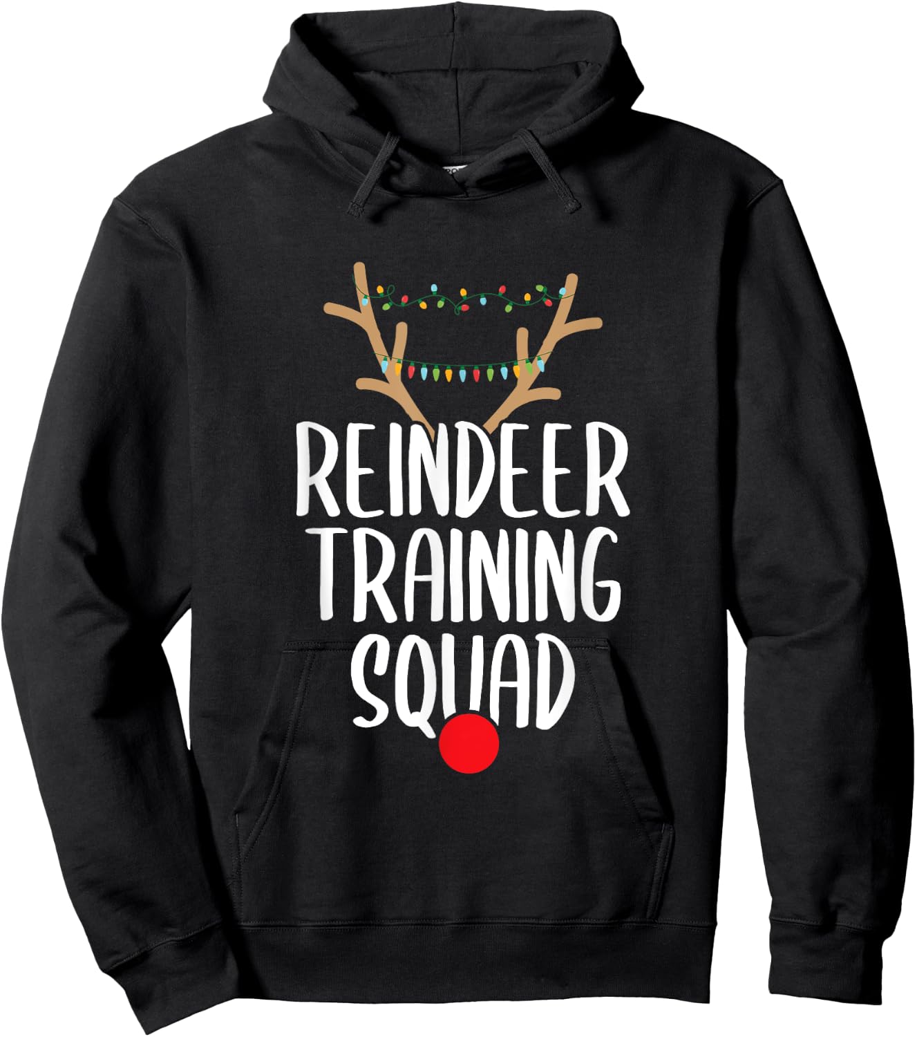 Reindeer Training Squad Christmas Running Family Santa Gift Hoodie - Hoodie | Black