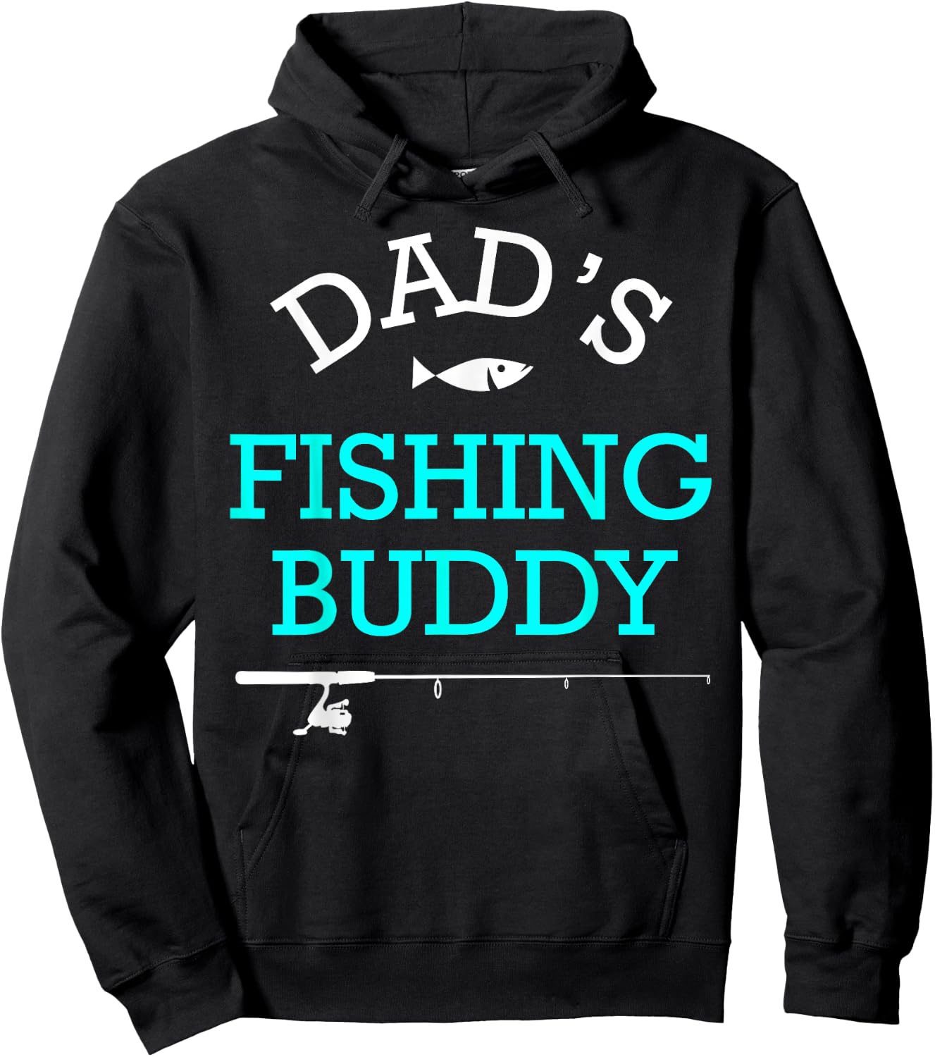 Dads Fishing Buddy Cute Kids Gift Hoodie - Hoodie | Black