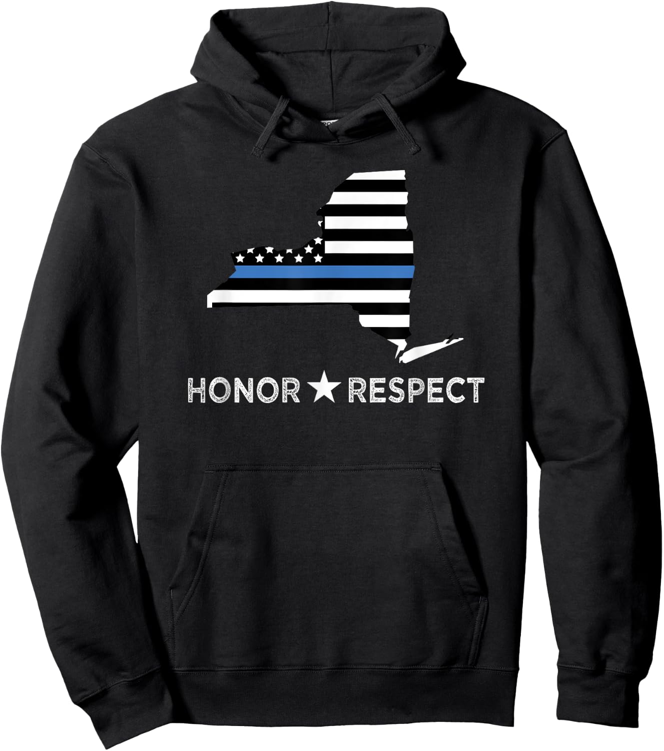 NYPD Thin Blue Line Flag LEO Support Honor Respect Hoodie - Hoodie | Black