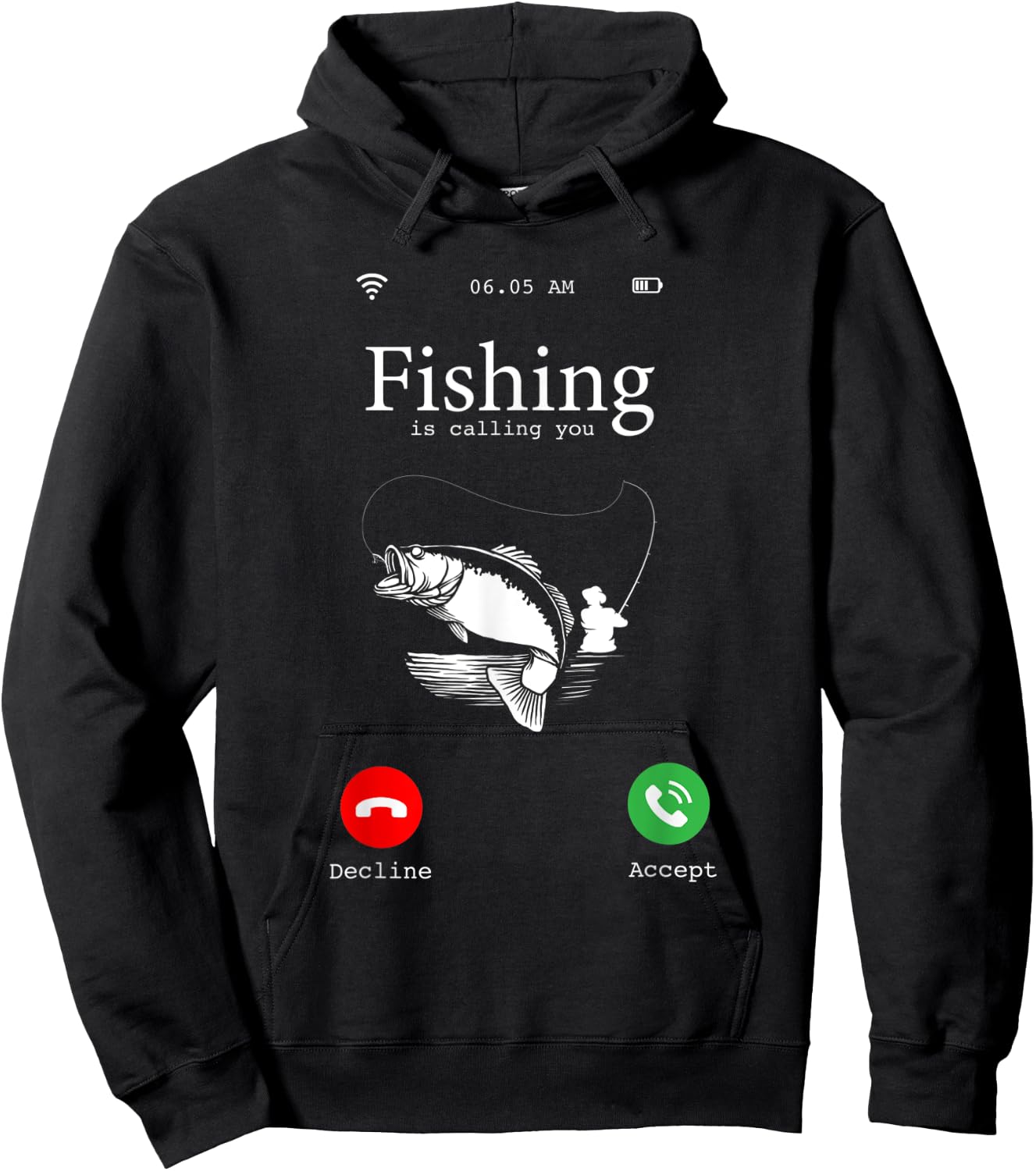 Hilarious Fishing Lovers Gift - Fishing Is Calling You Joke Hoodie - Hoodie | Black