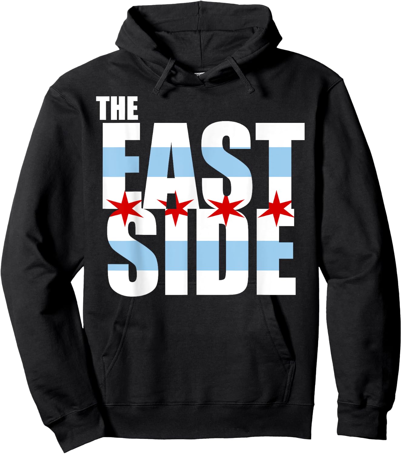 Chicago Flag The East Side T Shirt Hoodie - Hoodie | Black