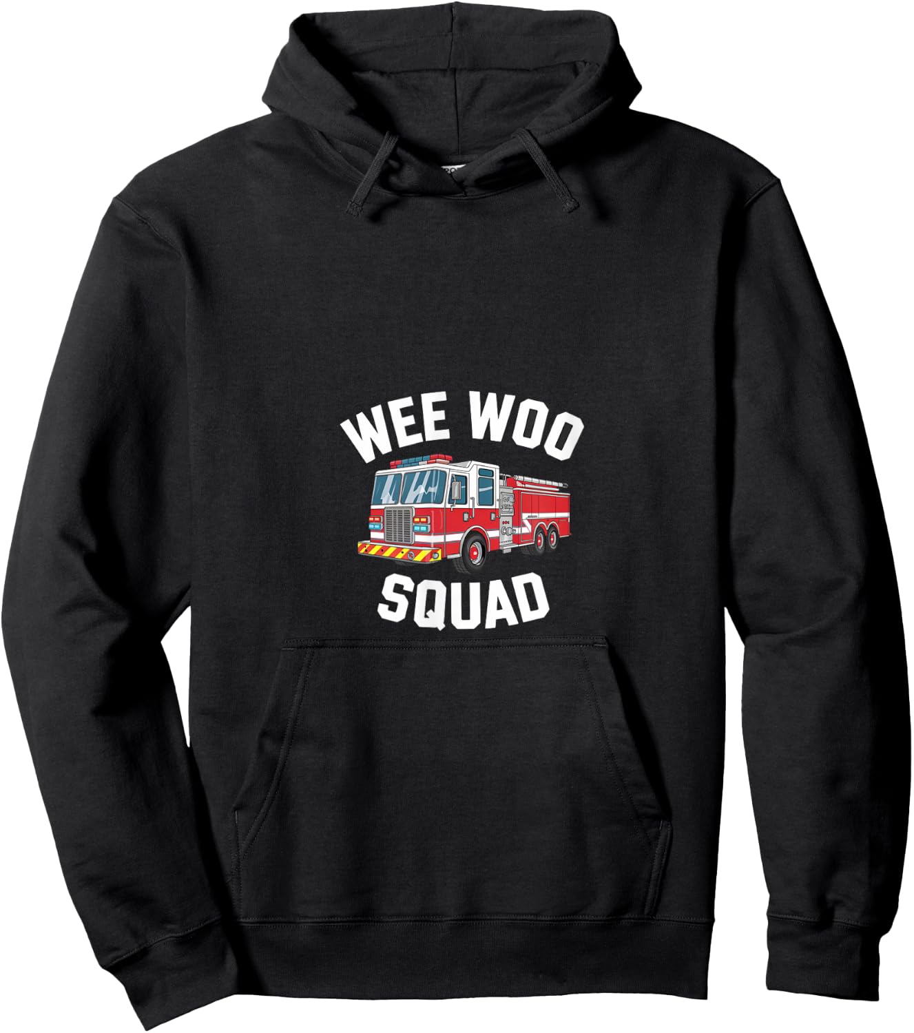 Funny Firefighter Art Women Kids Fire Truck Fireman Hoodie - Hoodie | Black