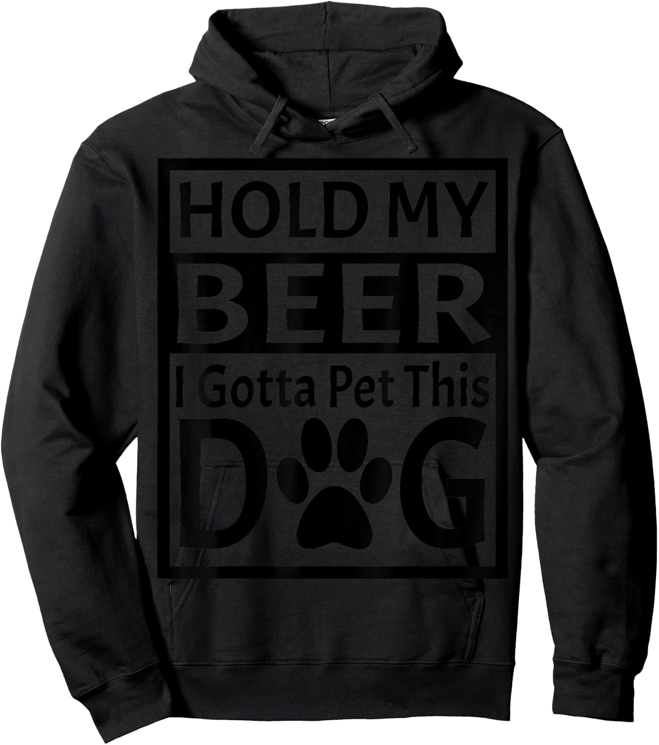 Retro Vintage Holding My Beer I Gotta Pet This Dog Hoodie - Hoodie | Black
