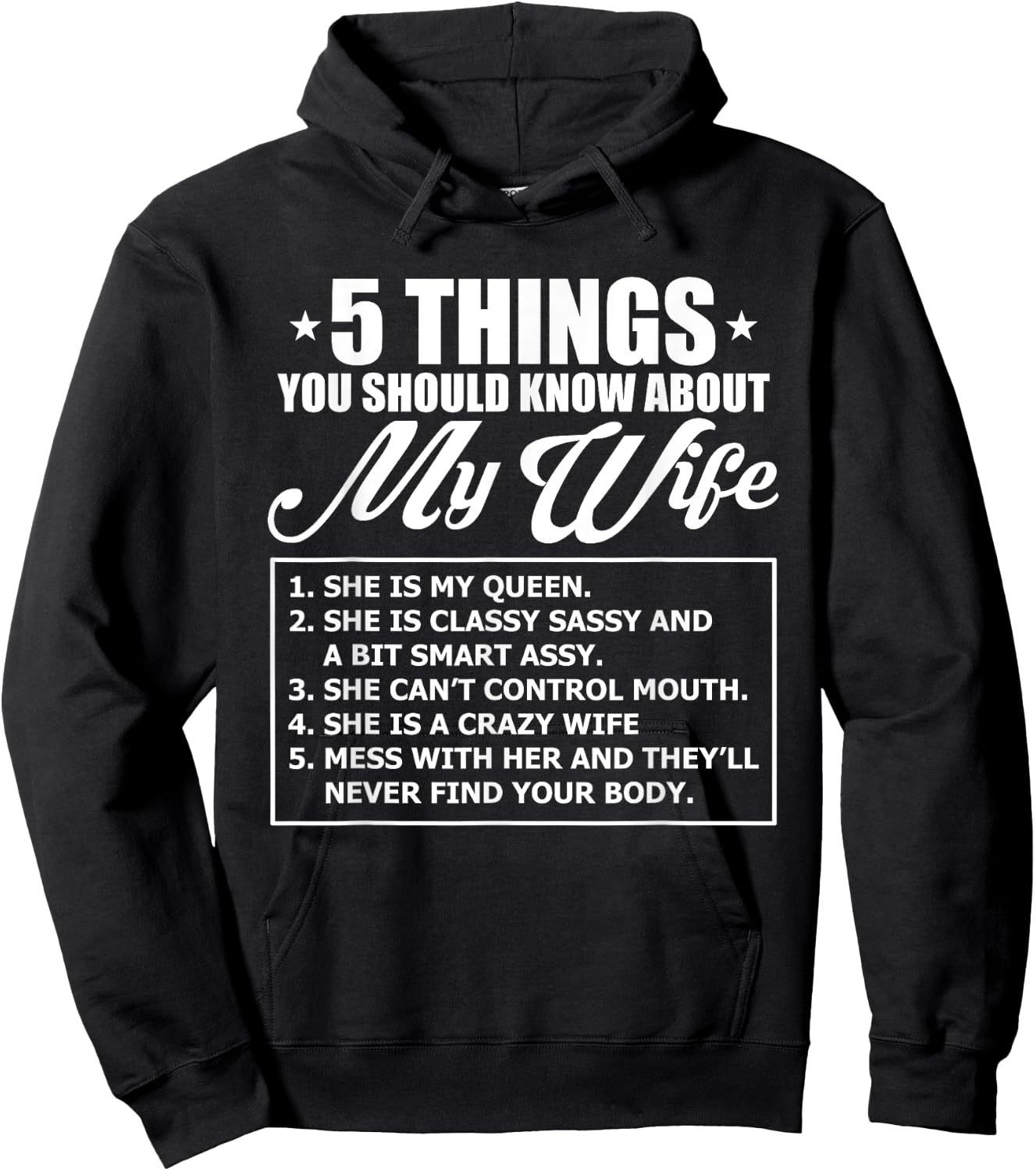 5 Things You Should Know About My Wife Hoodie - Hoodie | Black