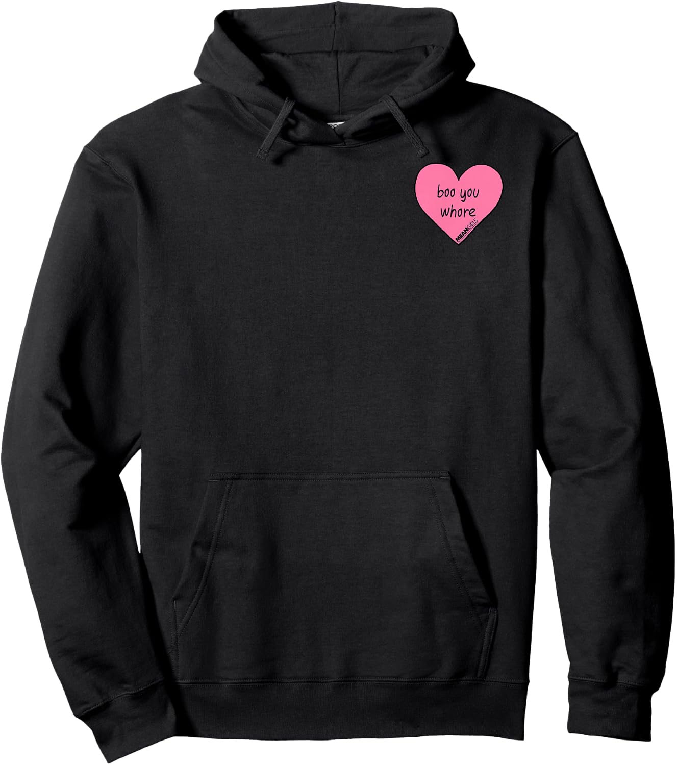 Mean Girls Boo You Whore Mini Heart Pocket Hoodie - Hoodie | Black