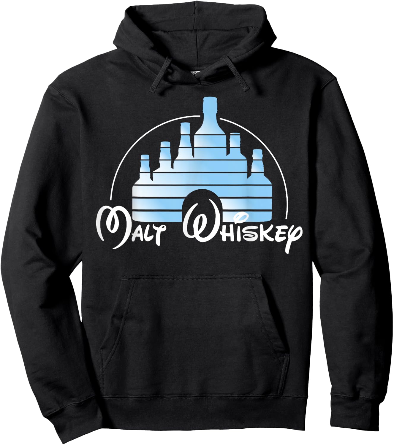 Malt Whiskey Shirt, Funny Gift Pun Logo Parody Hoodie - Hoodie | Black