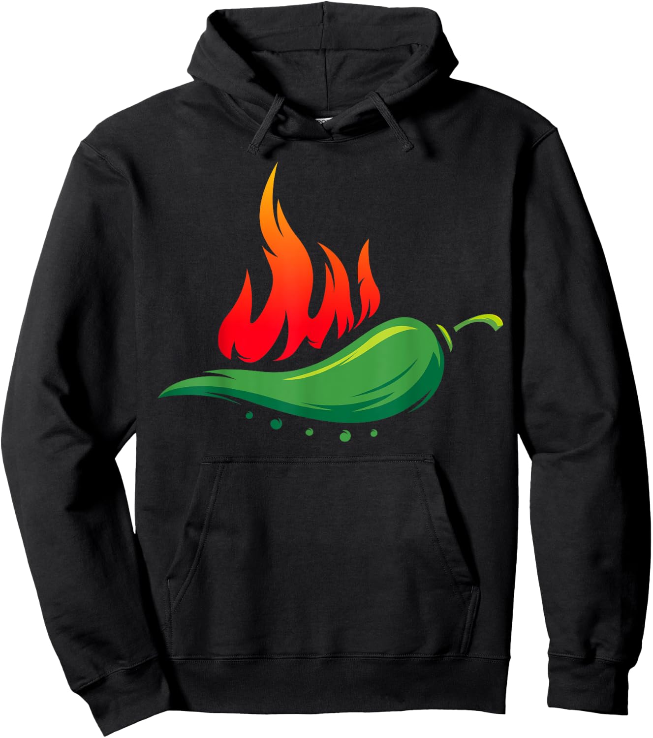 Flaming Hot Jalapeno Pepper for Spicy Mexican Food Lover Hoodie - Hoodie | Black
