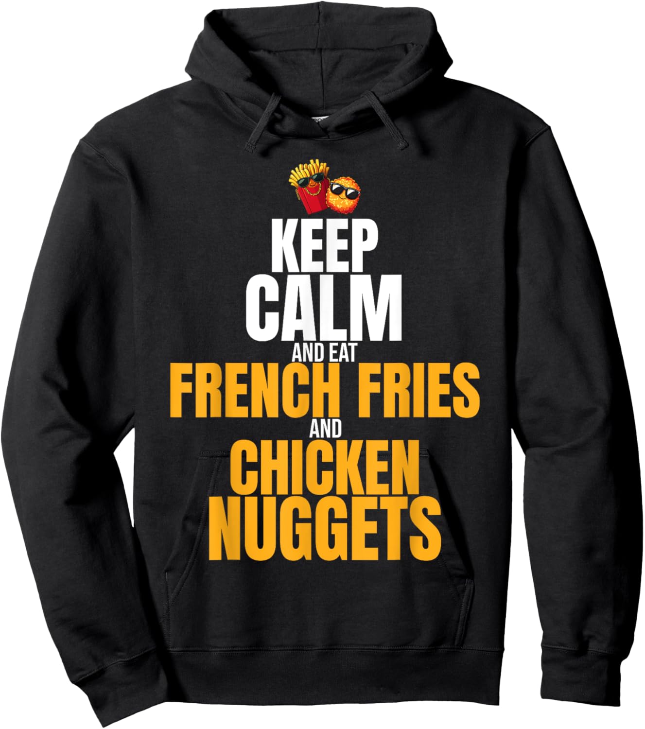 French Fries and Chicken Nuggets | Funny Chicken Nugget Hoodie - Hoodie | Black