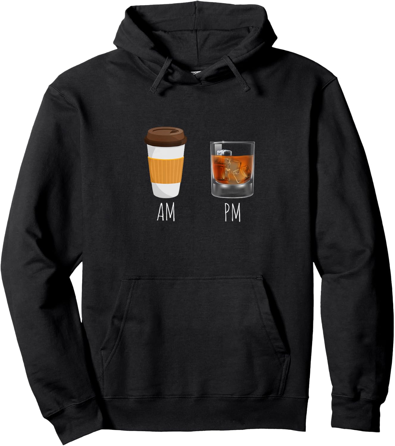 Morning Coffee Whiskey in the Evening - Latte AM Whisky PM Hoodie - Hoodie | Black