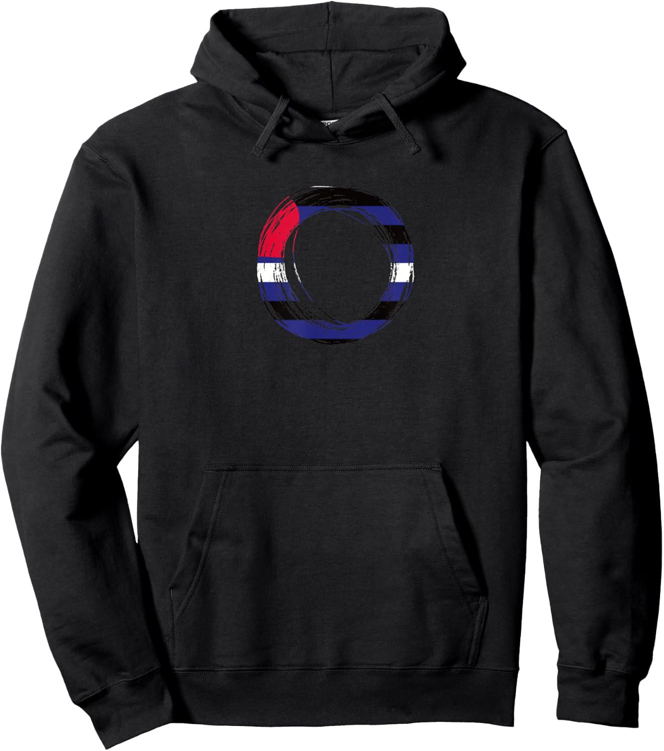 Scribble Circle Pride Flag Colors | Leather Pride Hoodie - Hoodie | Black