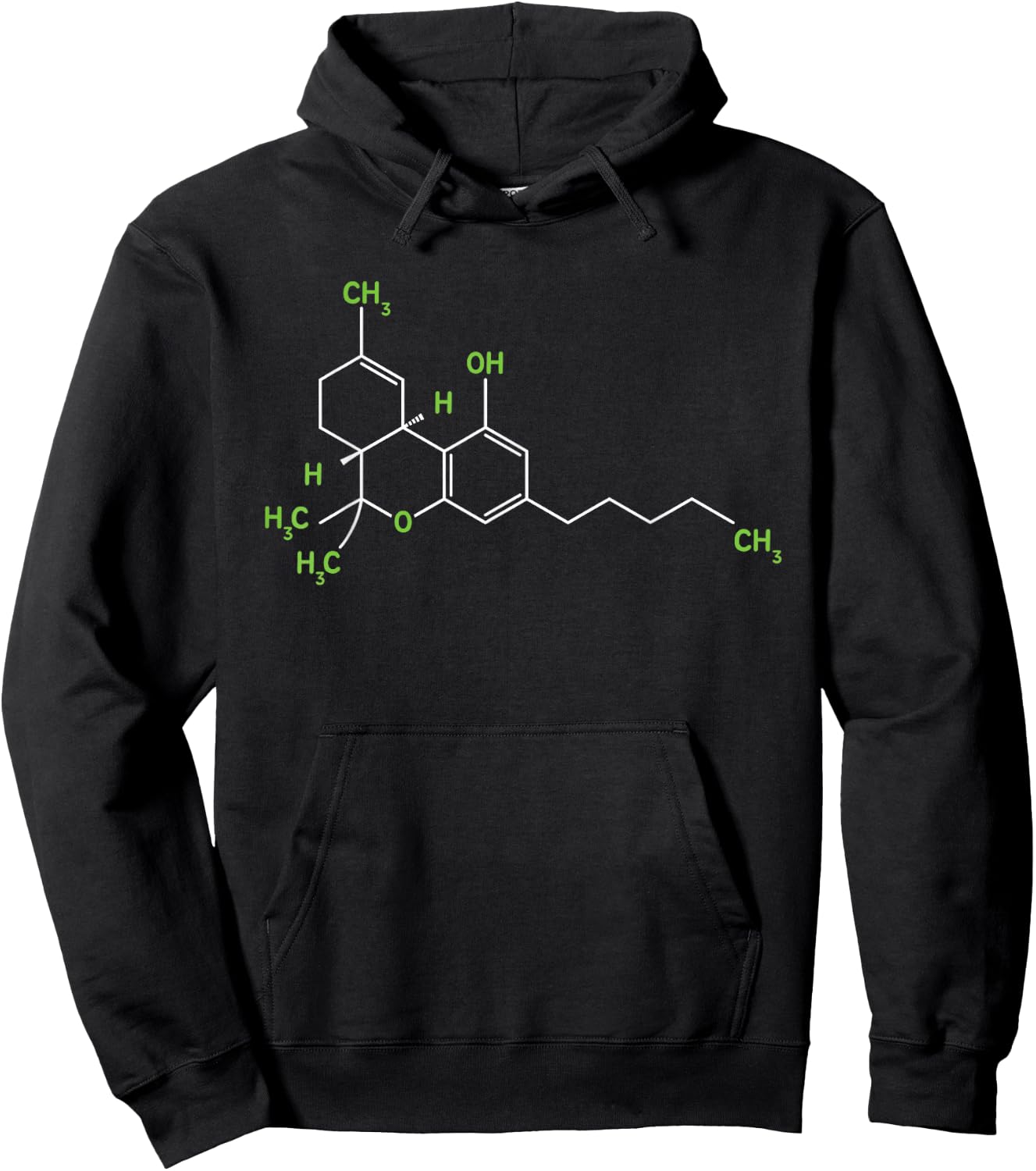 Cannabis Weed Pot Molecule THC Marijuana Stoner Gift Hoodie - Hoodie | Black