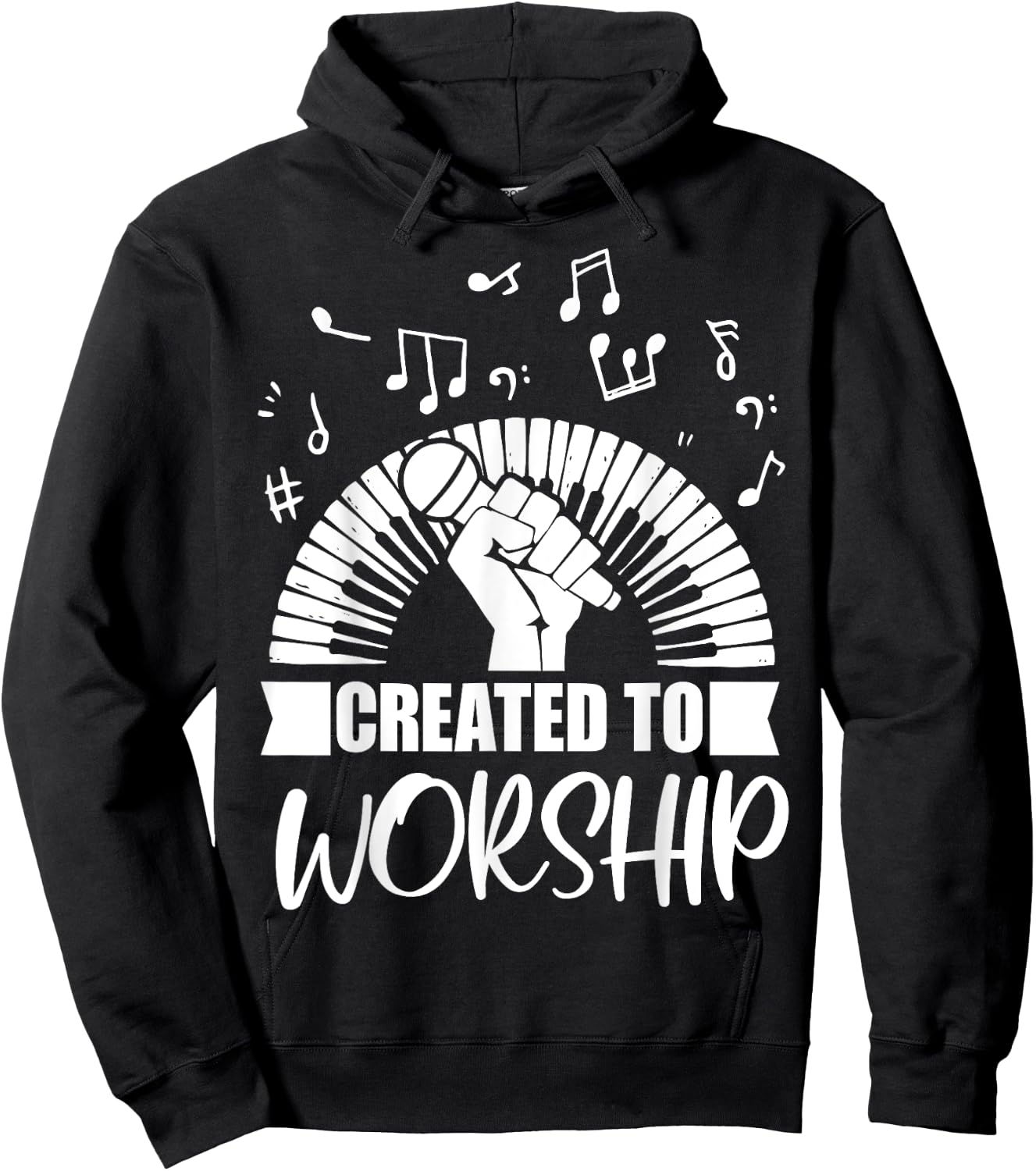 Christian Piano Player Created To Worship Gift Pianist Hoodie - Hoodie | Black