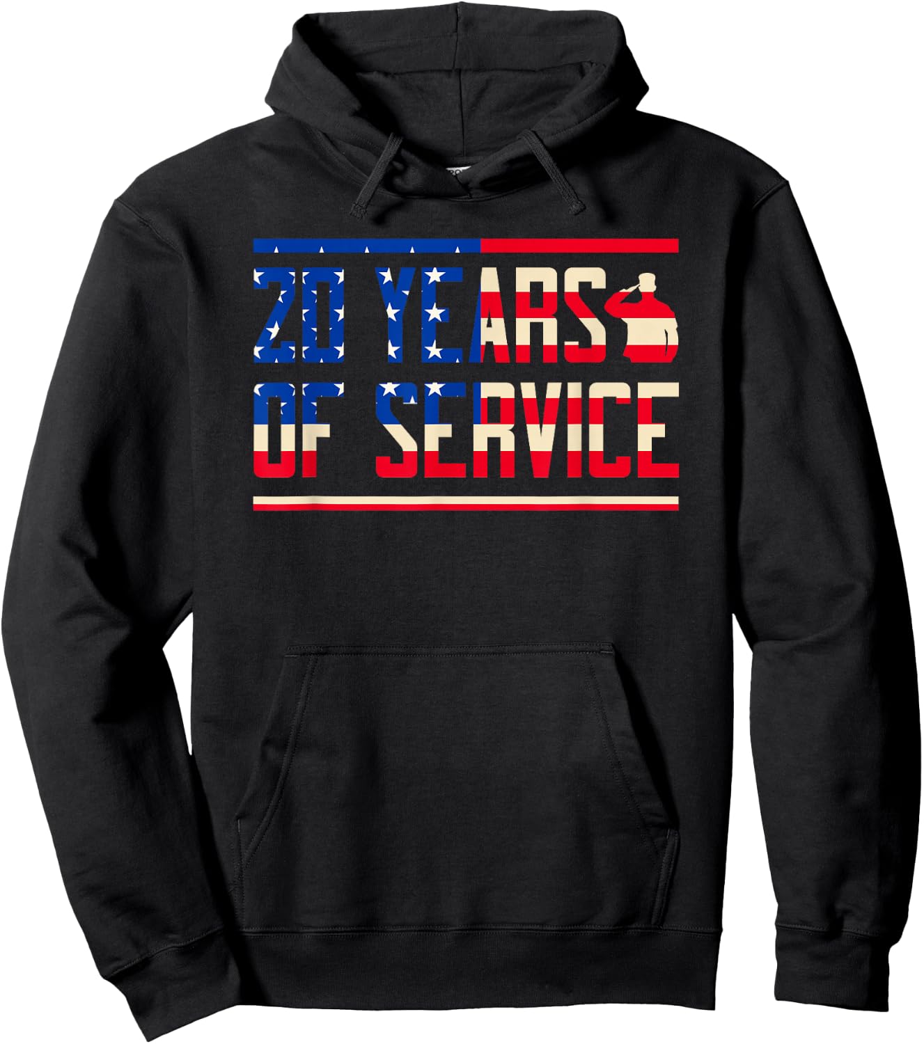20 Years of Service Military Anniversary Hoodie - Hoodie | Black