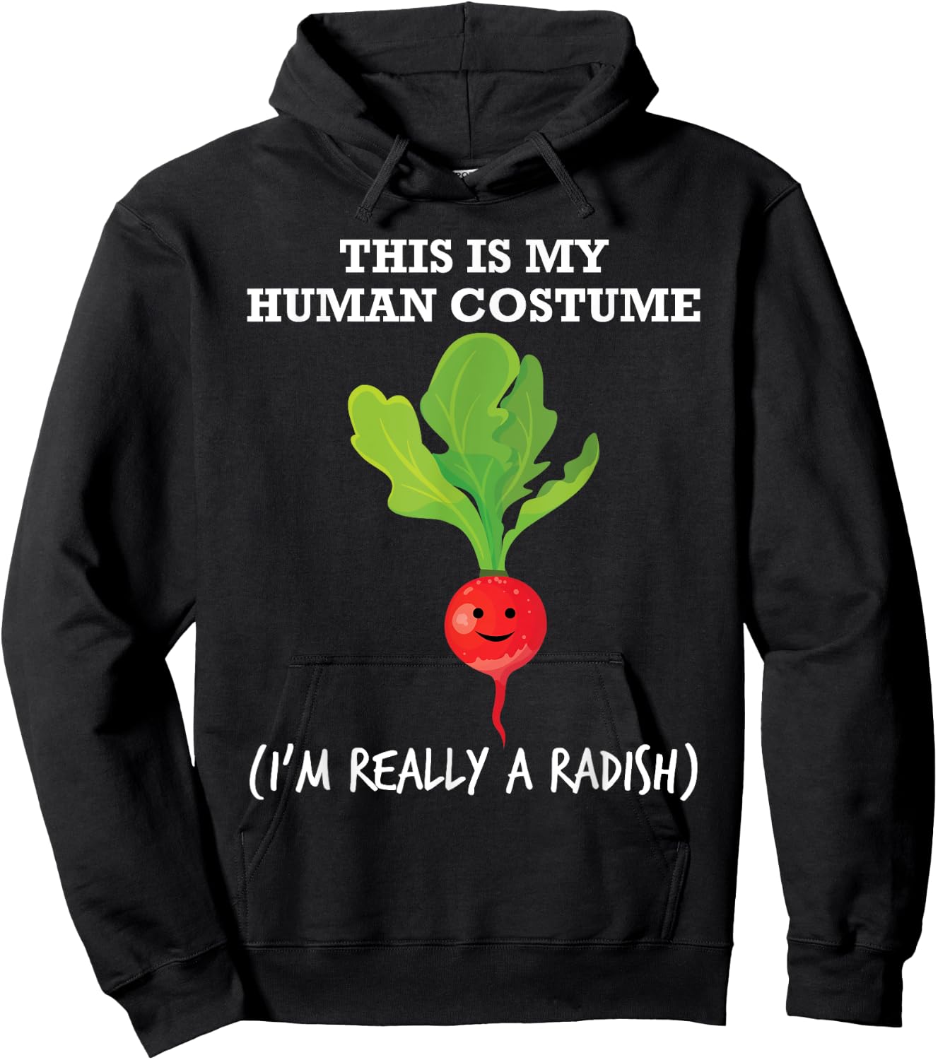 Fun Radish Food Human Costume T Shirt Hoodie - Hoodie | Black