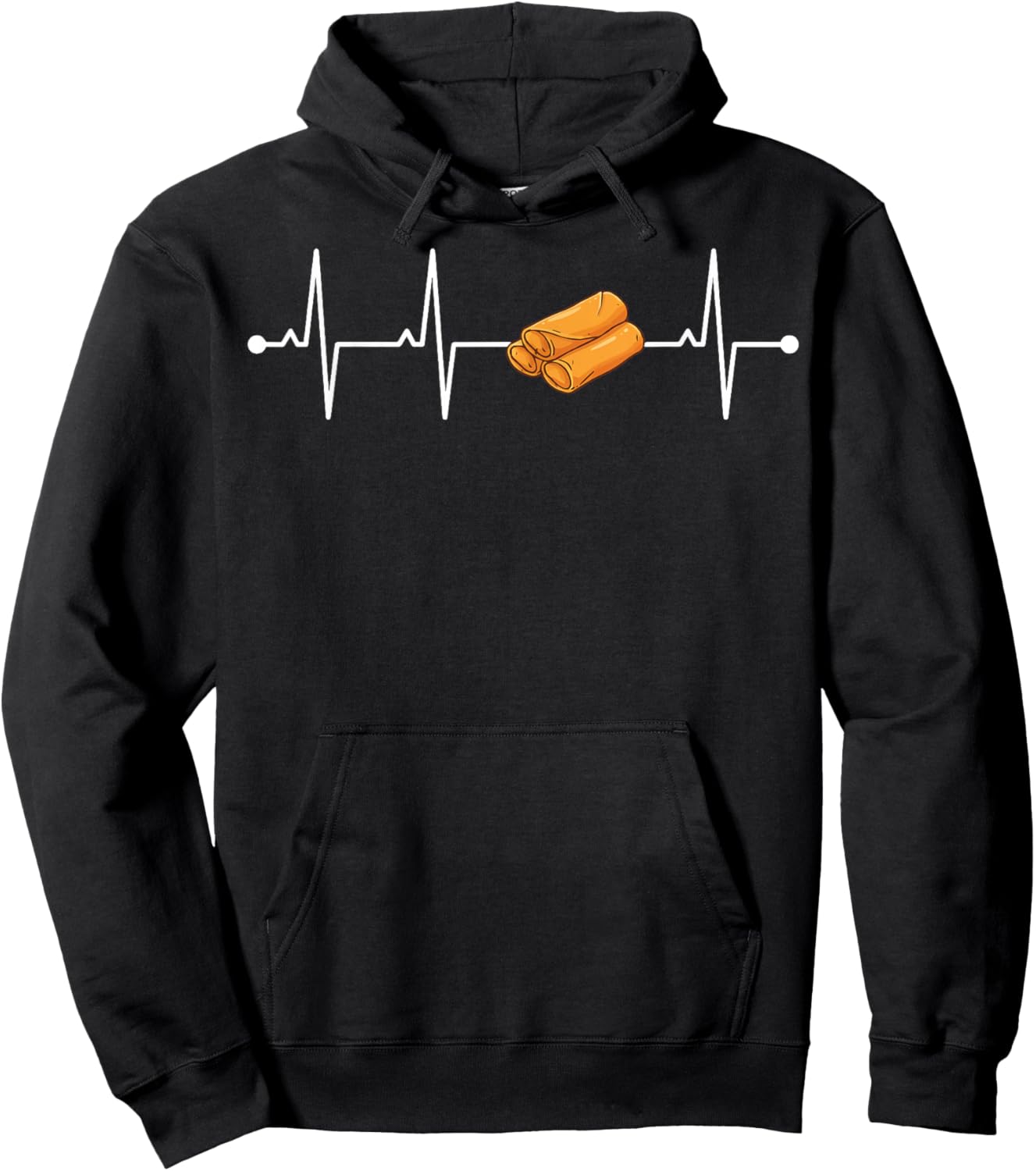 Lumpia Heartbeat Filipino Food Hoodie - Hoodie | Black