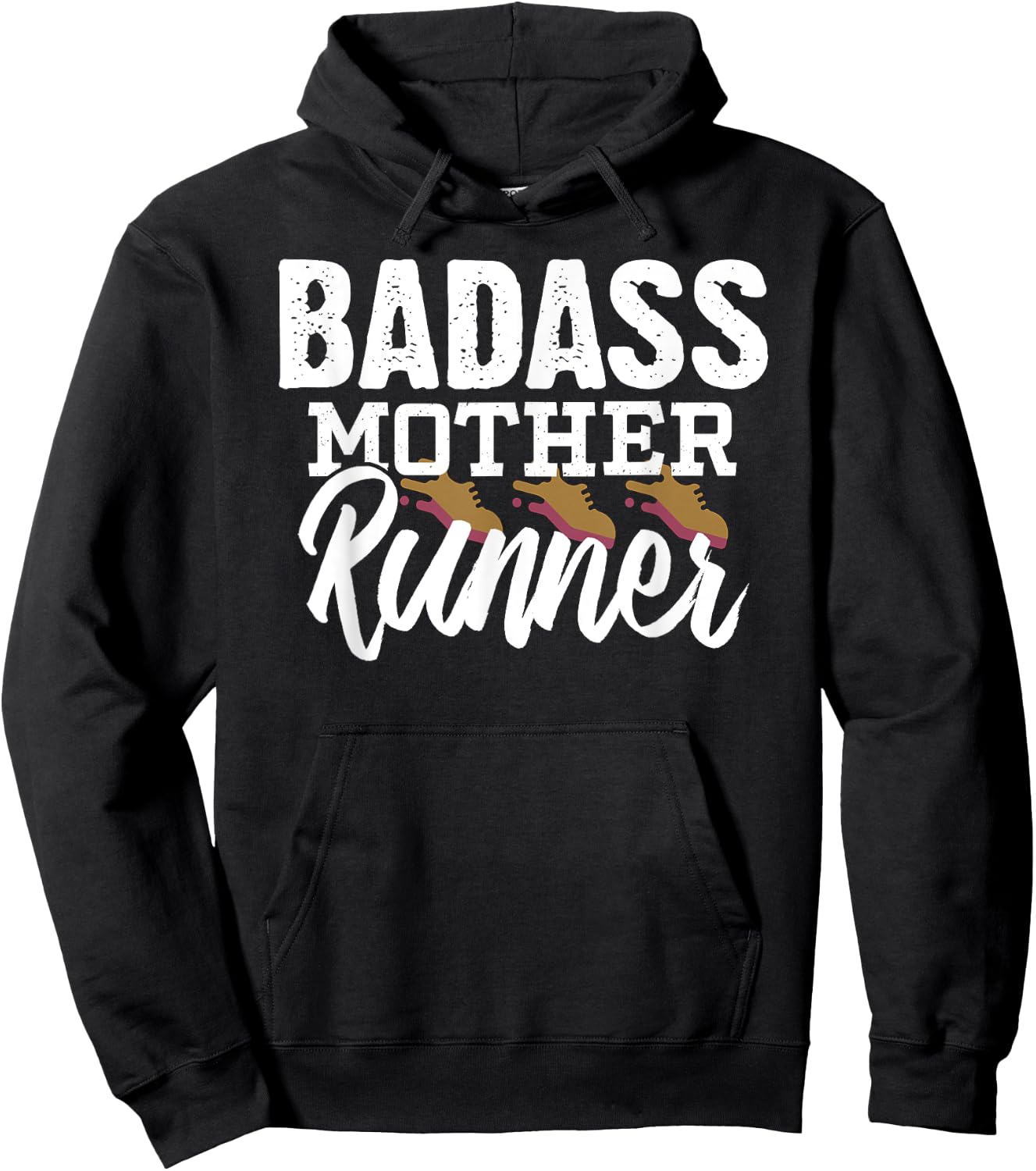 Badass Mother Runner Mom Running Gifts Hoodie - Hoodie | Black