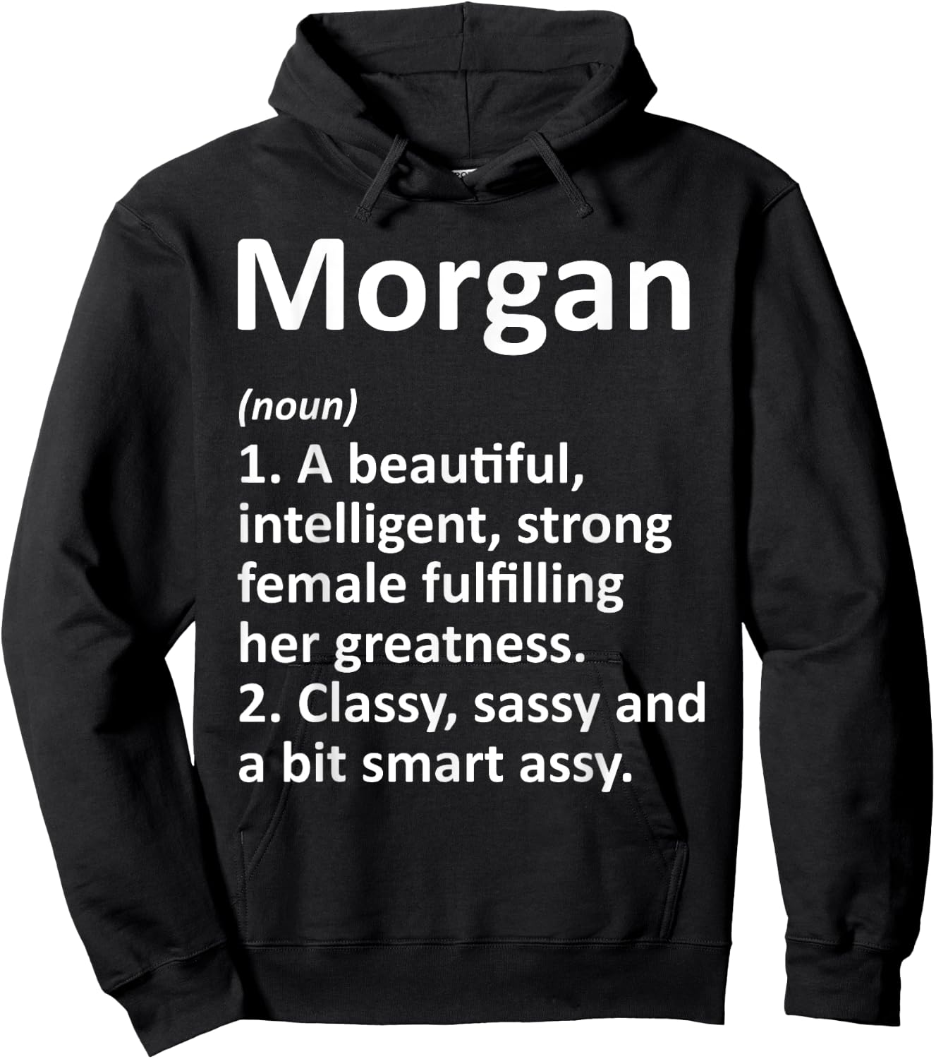 MORGAN Definition Personalized Name Funny Christmas Gift Hoodie - Hoodie | Black