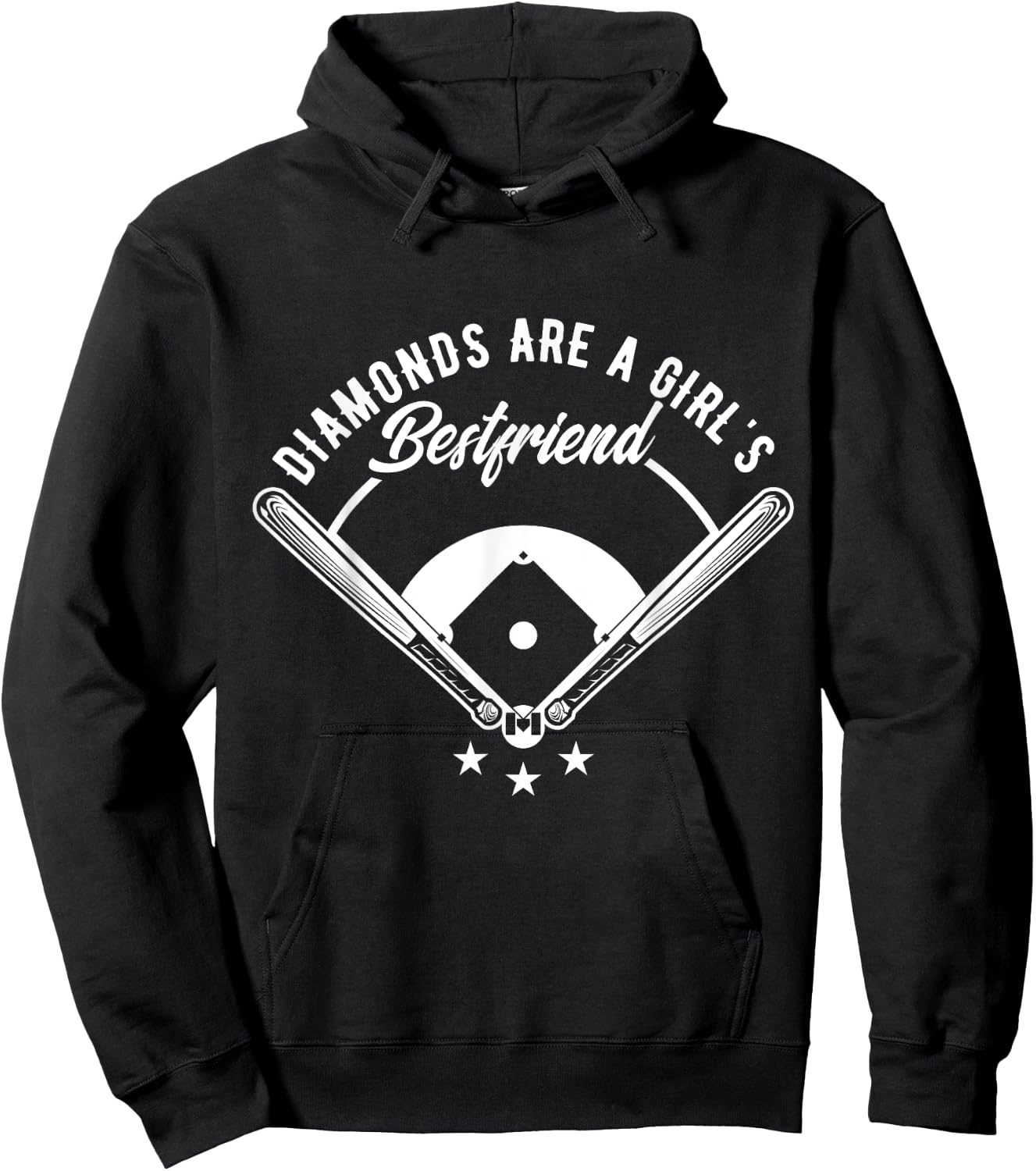 Diamonds Are A Girl's Best Friend Shirt, Softball Hoodie - Hoodie | Black