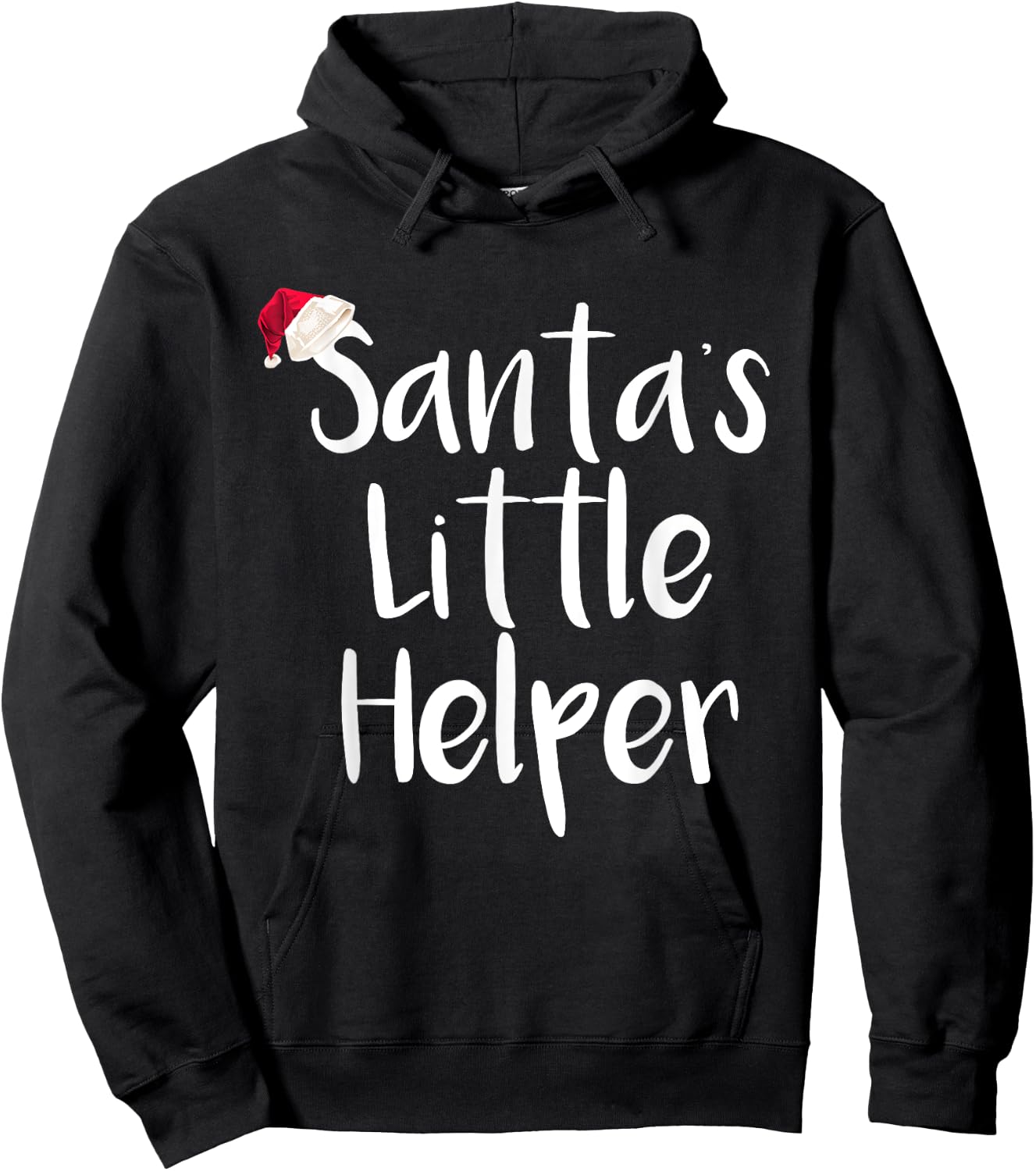 Kids Christmas Santa's Little Helper Shirt Santa Hat Hoodie - Hoodie | Black