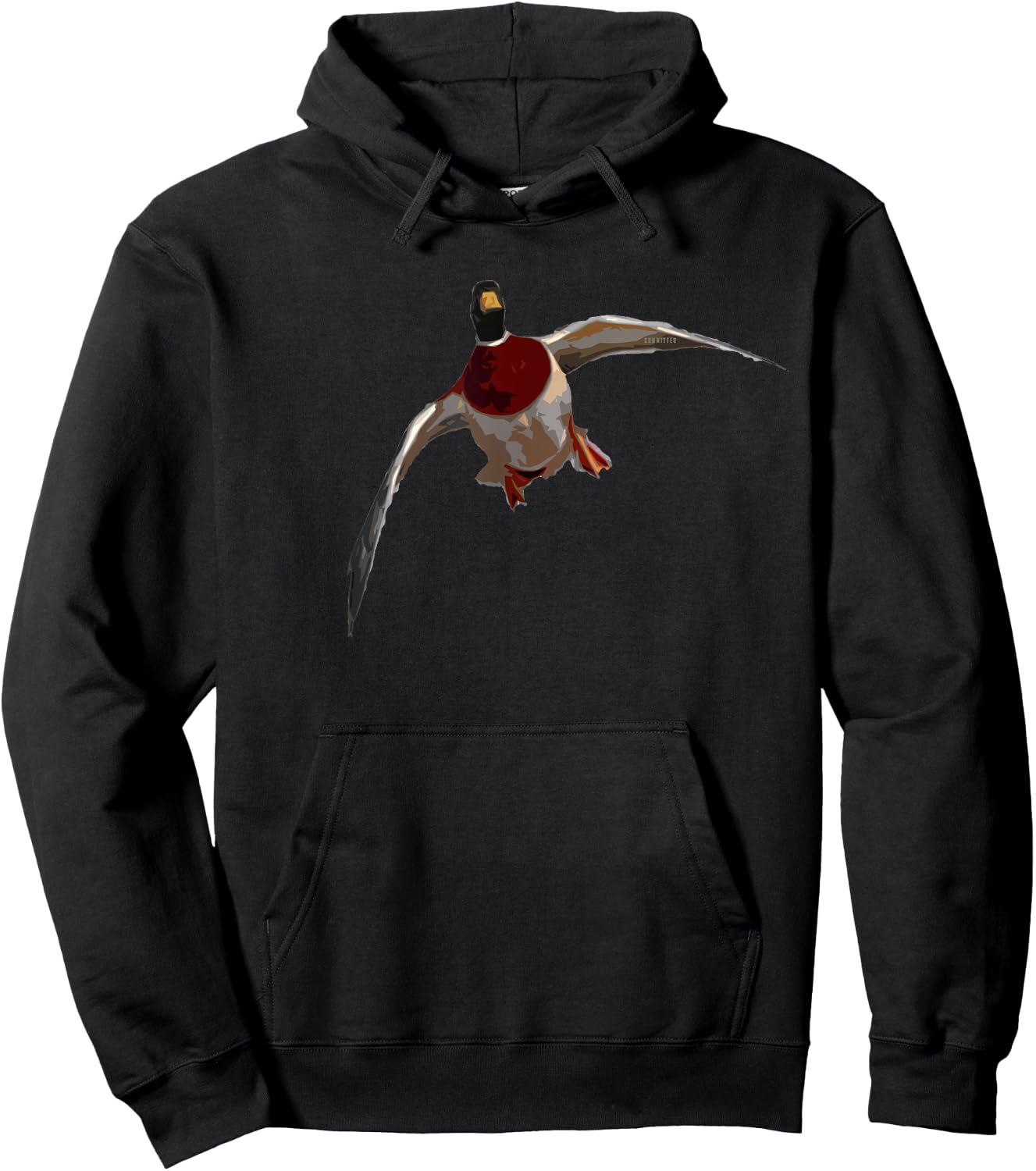 Sailing Drake - Duck Hunting Shirt by Committed Waterfowl Hoodie - Hoodie | Black