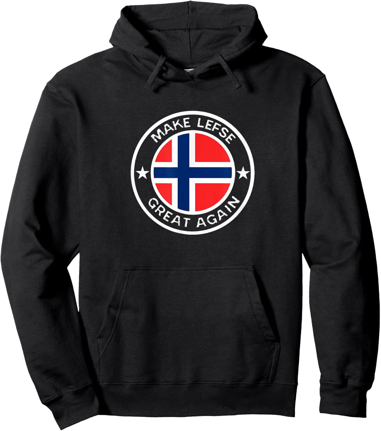 Make Lefse Great Again Witty Norwegian Trump Lutefisk Hoodie - Hoodie | Black