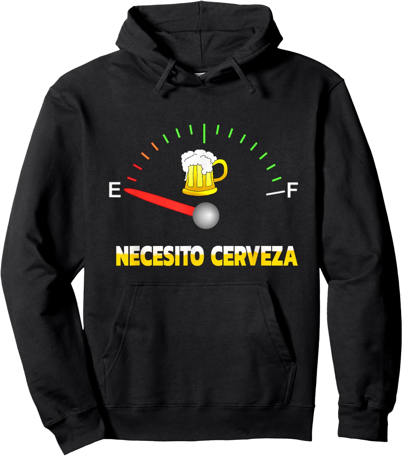 Necesito Cerveza I need beer in Spanish design Hoodie - Hoodie | Black
