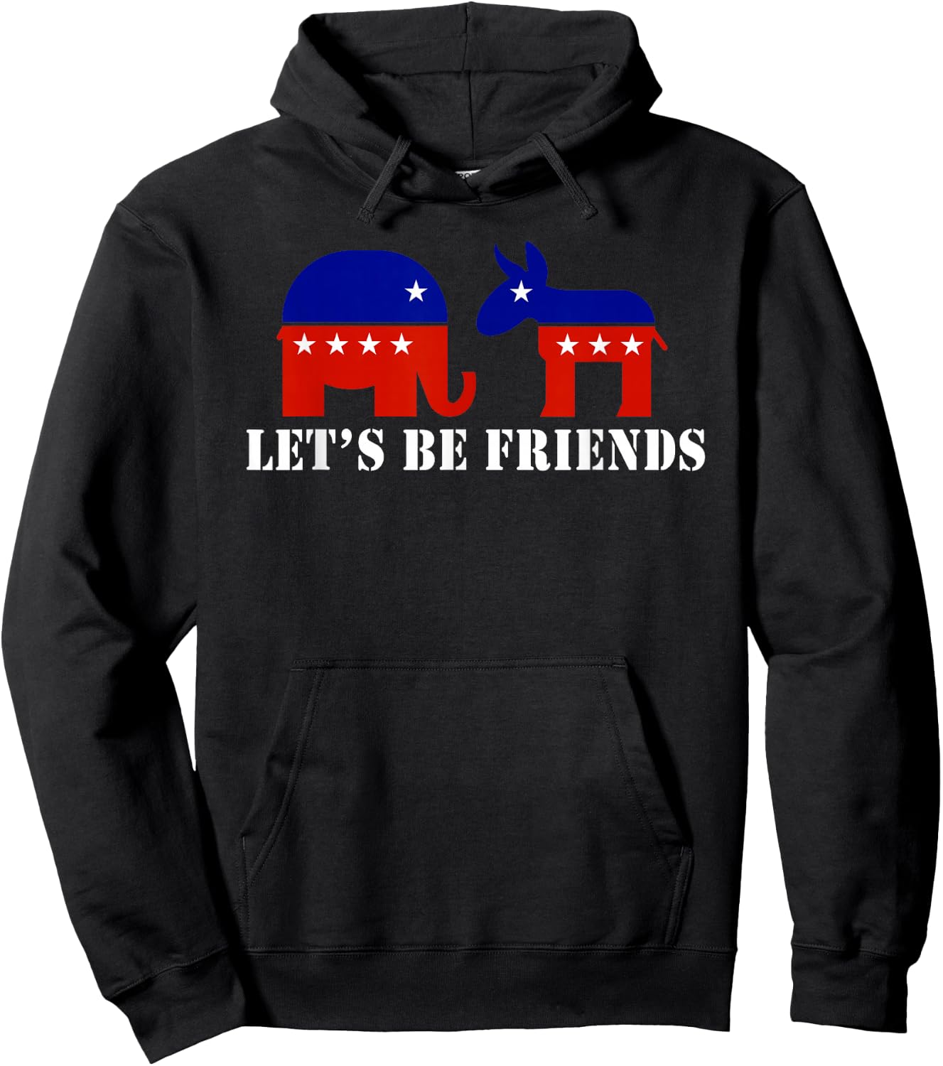 Republican Democrat Lets Be Friends Funny Political Hoodie - Hoodie | Black