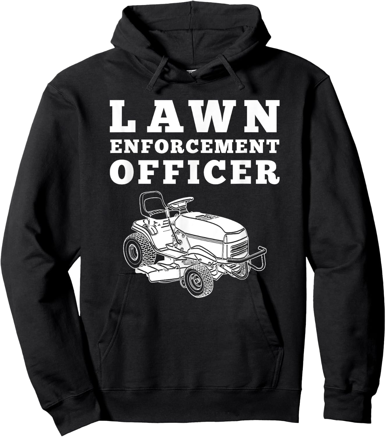 Lawn Enforcement Officer Mowing , Funny Lawnmower Hoodie - Hoodie | Black