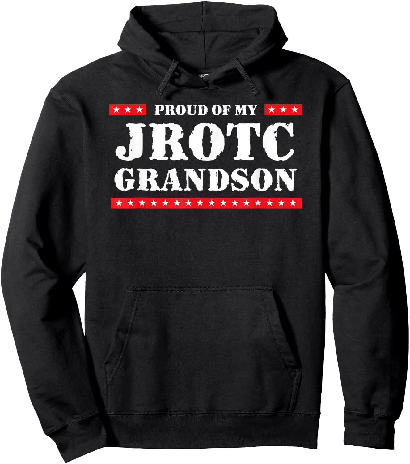 Wow Proud of My JROTC Grandson Adult Blue Small Classic Fit Hoodie - Hoodie | Black