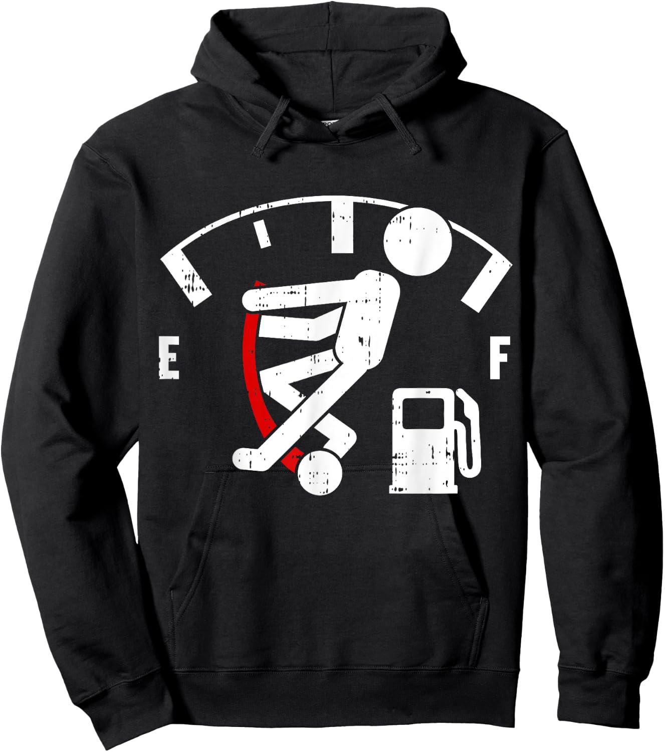 Empty Fuel Meter Graphic Funny Gasoline Tank Gift Hoodie - Hoodie | Black