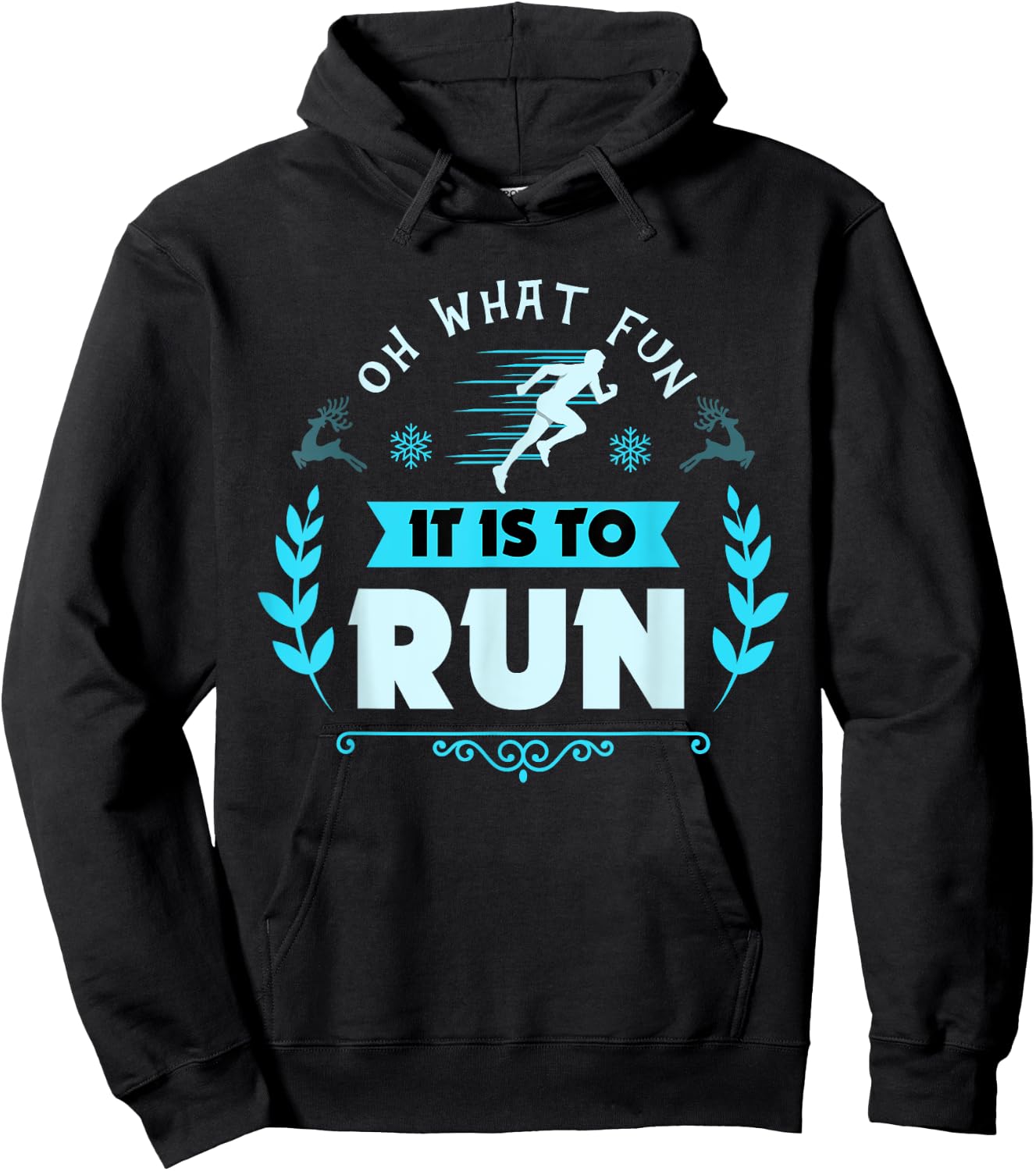 Funny Oh What Fun It Is To Run Cross Country Christmas Gift Hoodie - Hoodie | Black