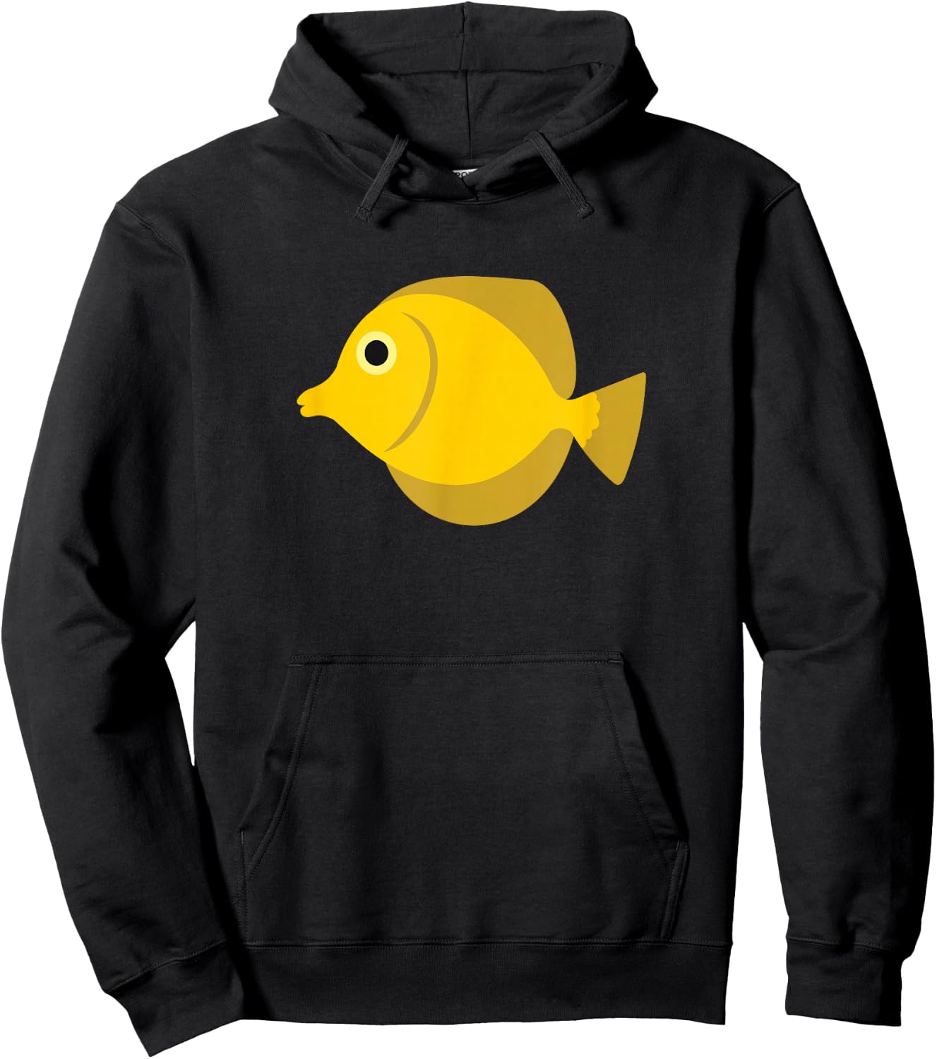 Yellow Tang Fish Print Hoodie - Hoodie | Black