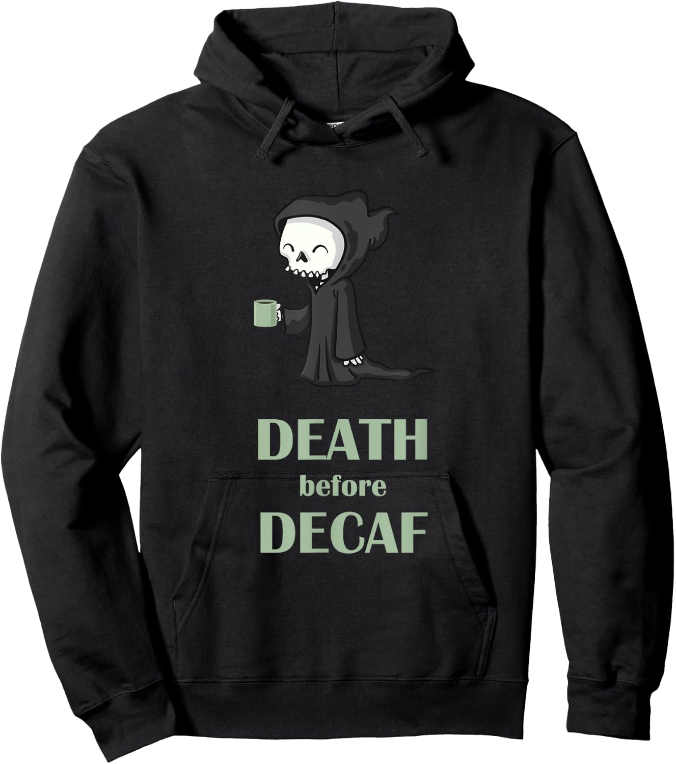 Death Before Decaf T shirt Skeleton Hoodie - Hoodie | Black