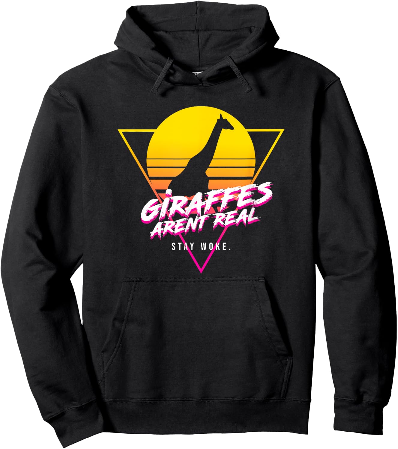 Giraffes Aren't Real Don't Exist Government Conspiracy Birds Hoodie - Hoodie | Black
