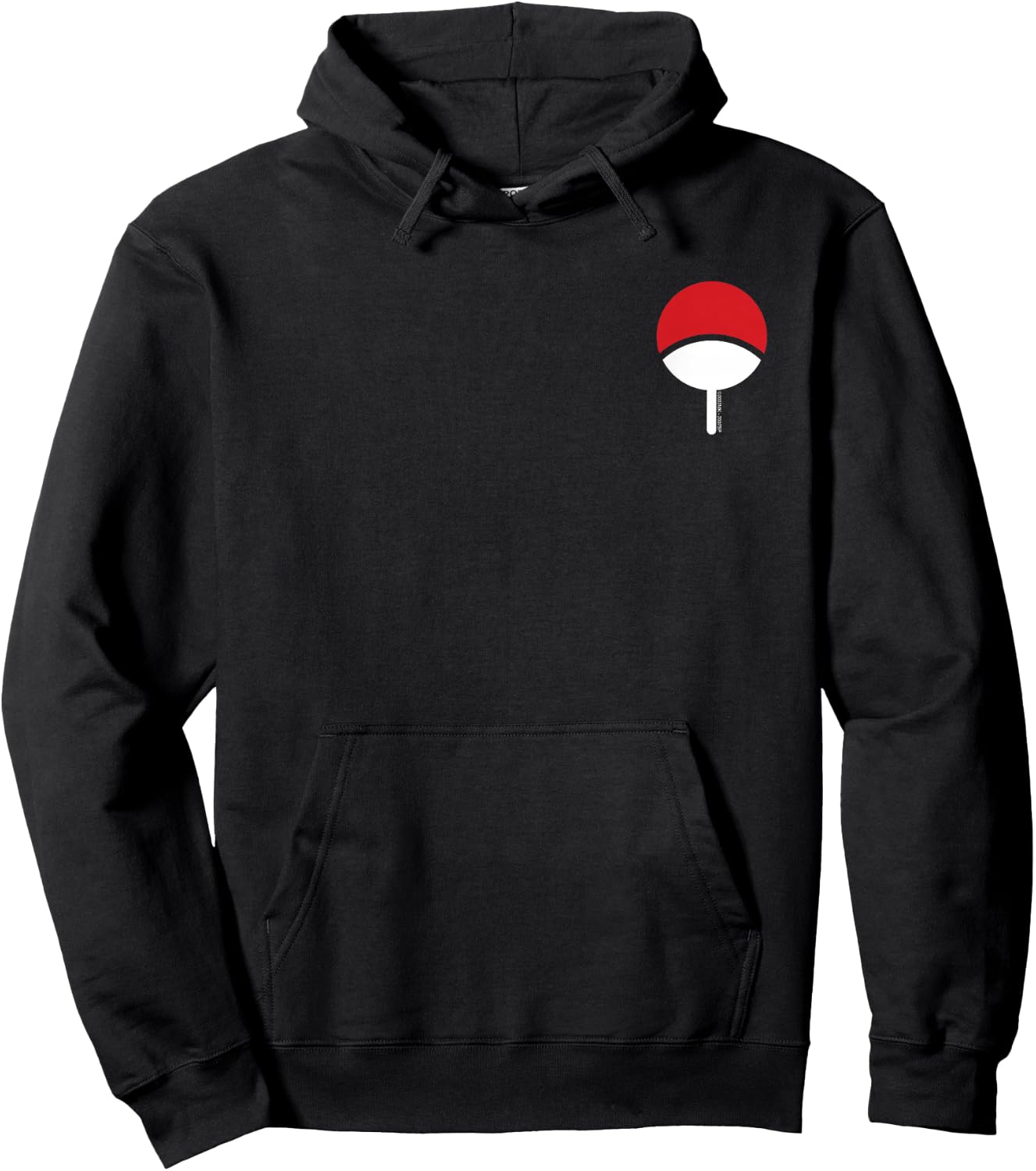 Naruto Shippuden Uchiha Icon Chest Print Anime Hoodie - Hoodie | Black
