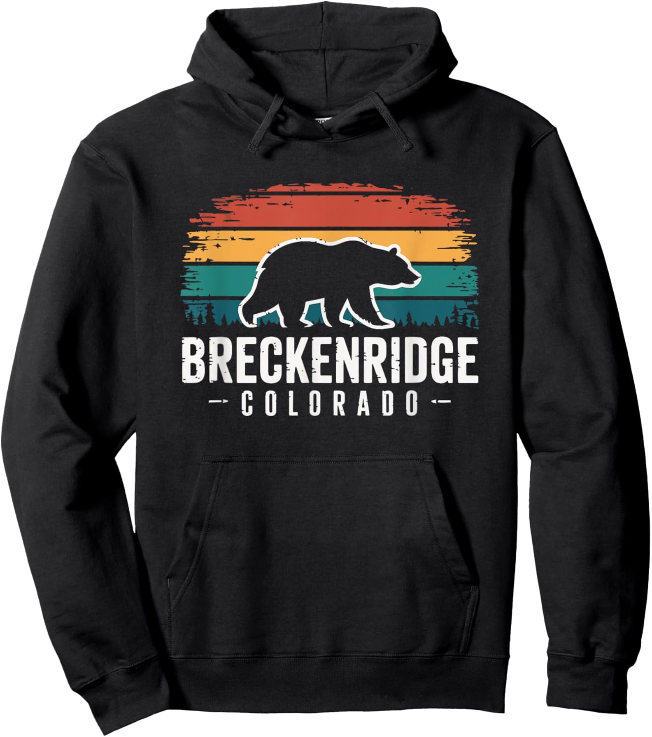 Breckenridge Colorado Vintage Bear Mountain Hoodie - Hoodie | Black