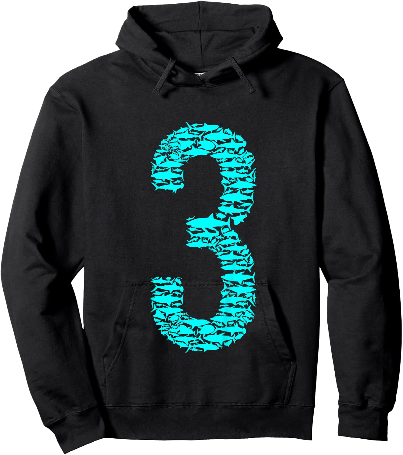 Shark 3rd Birthday For 3 Year Old Girls and Boys Hoodie - Hoodie | Black