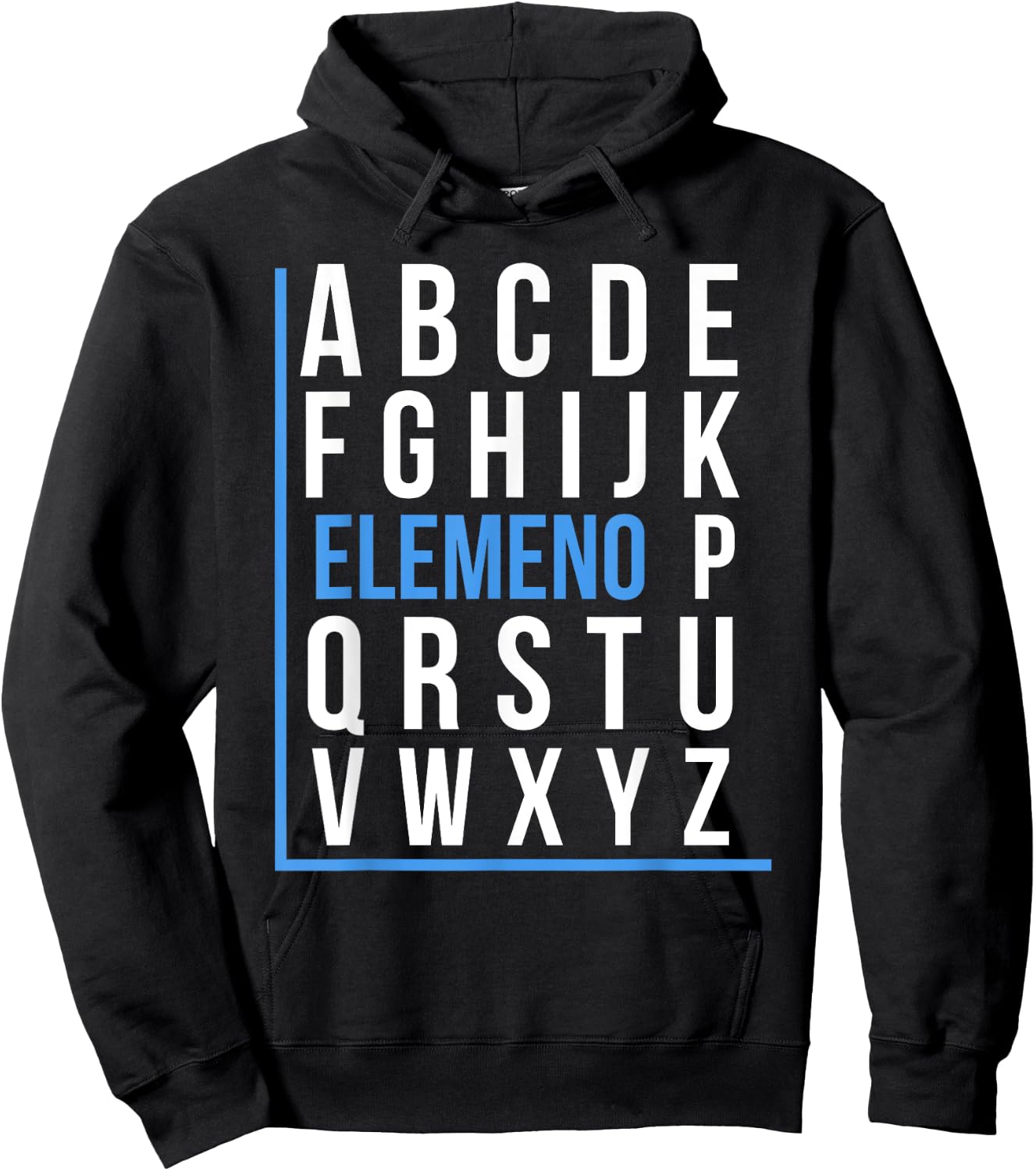 Elemeno Alphabet Song Grammar Sarcastic Spelling Hoodie - Hoodie | Black